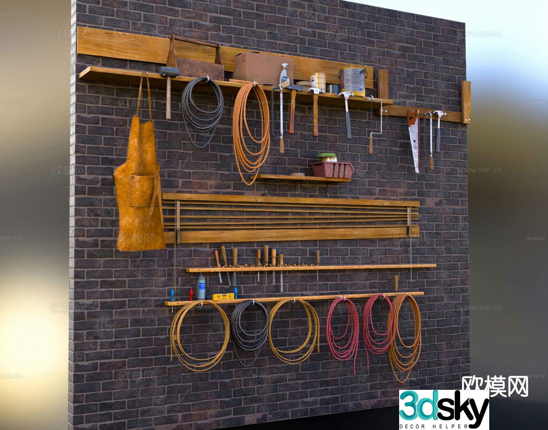 Modern hardware tools tool pliers tool wall 3d model