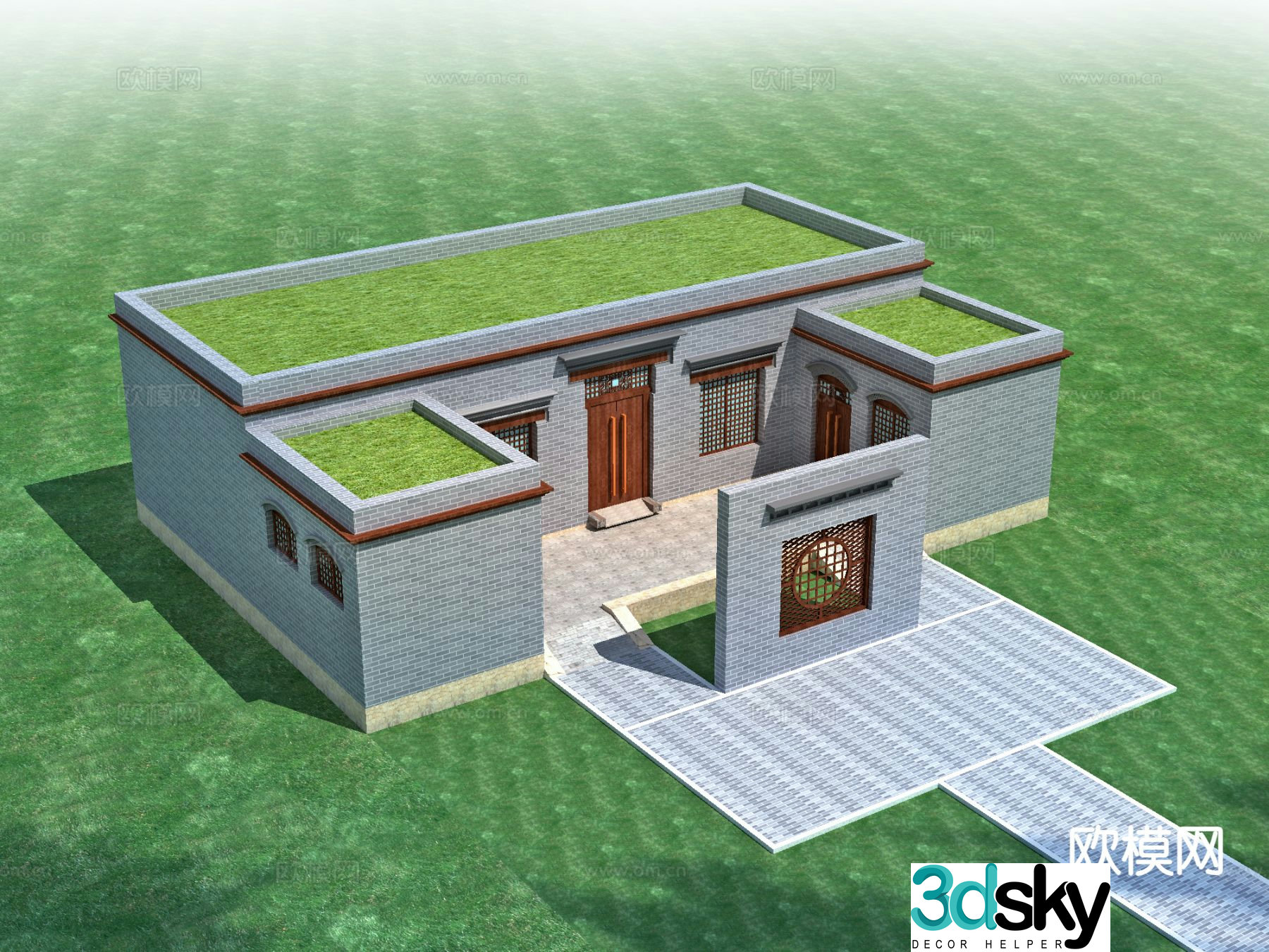 Intangible Cultural Heritage Exhibition Hall Courtyard Appearance 3D Model