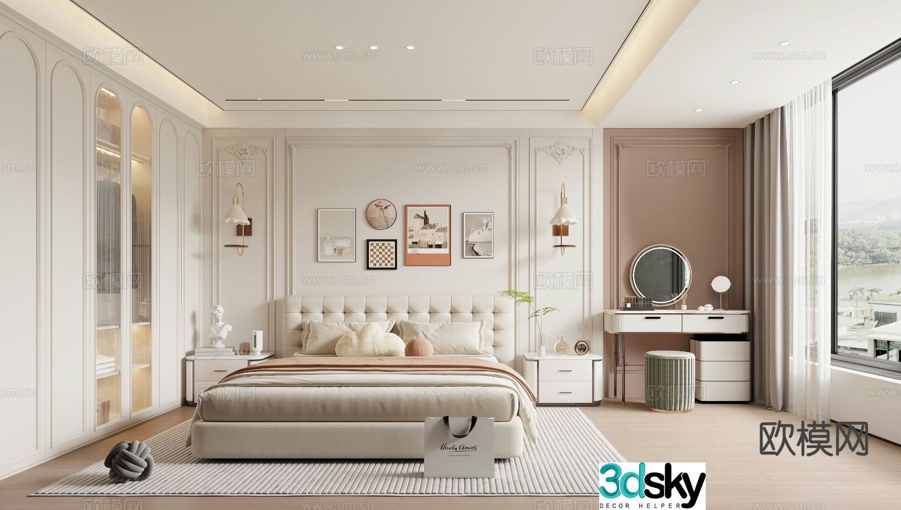 French bedroom master bedroom 3d model