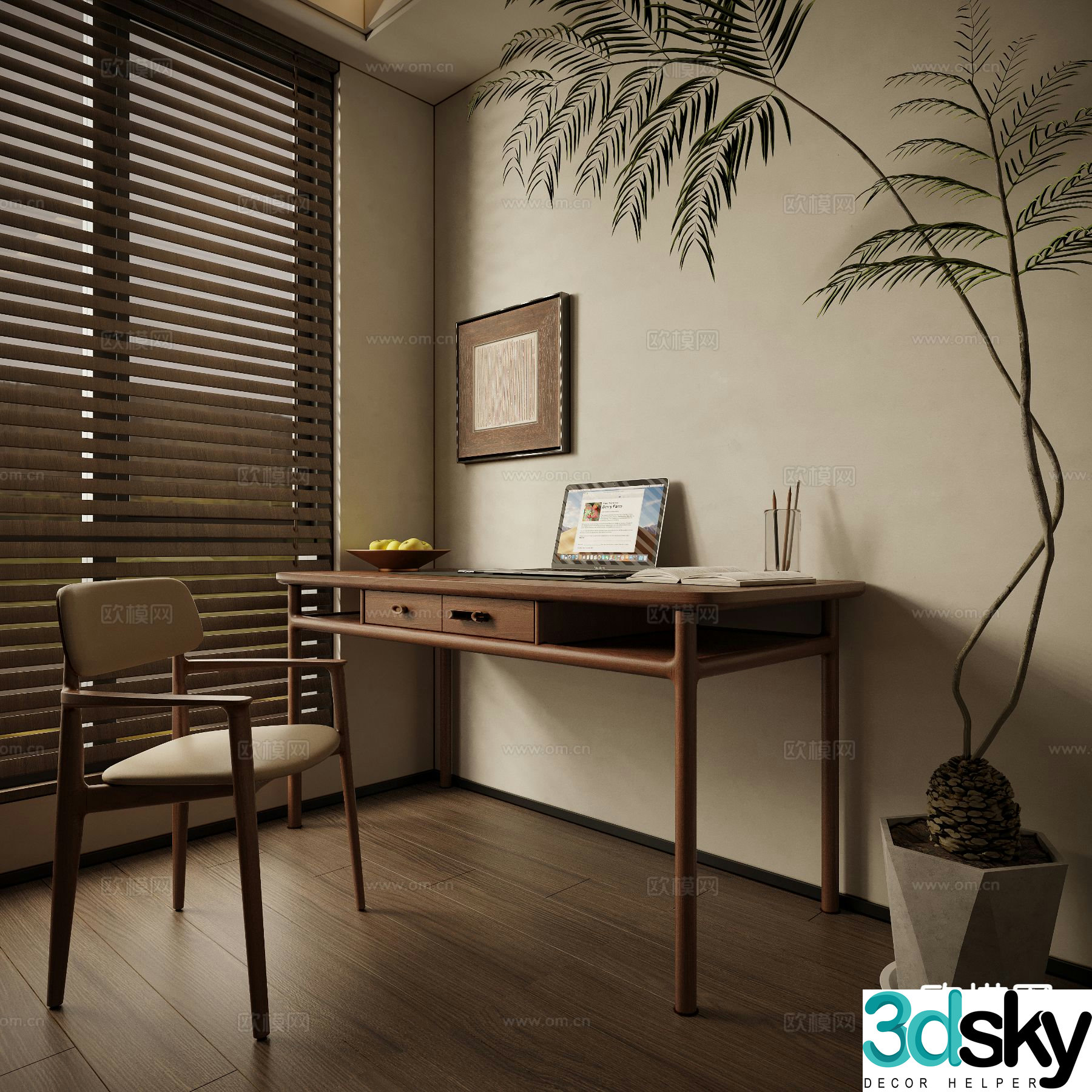 Medieval style desk desk 3d model