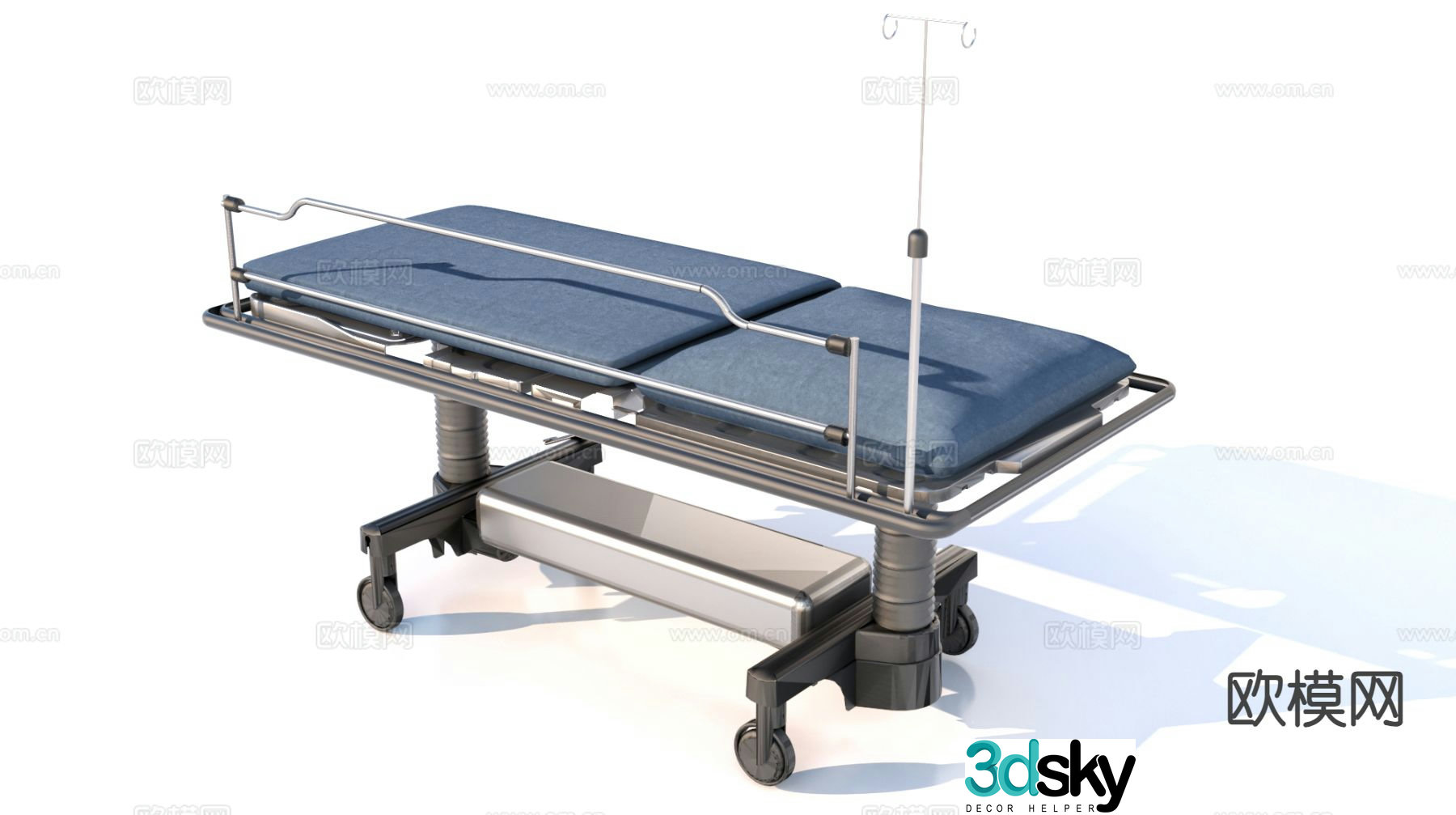 medical tools medical bed first aid stretcher 3d model