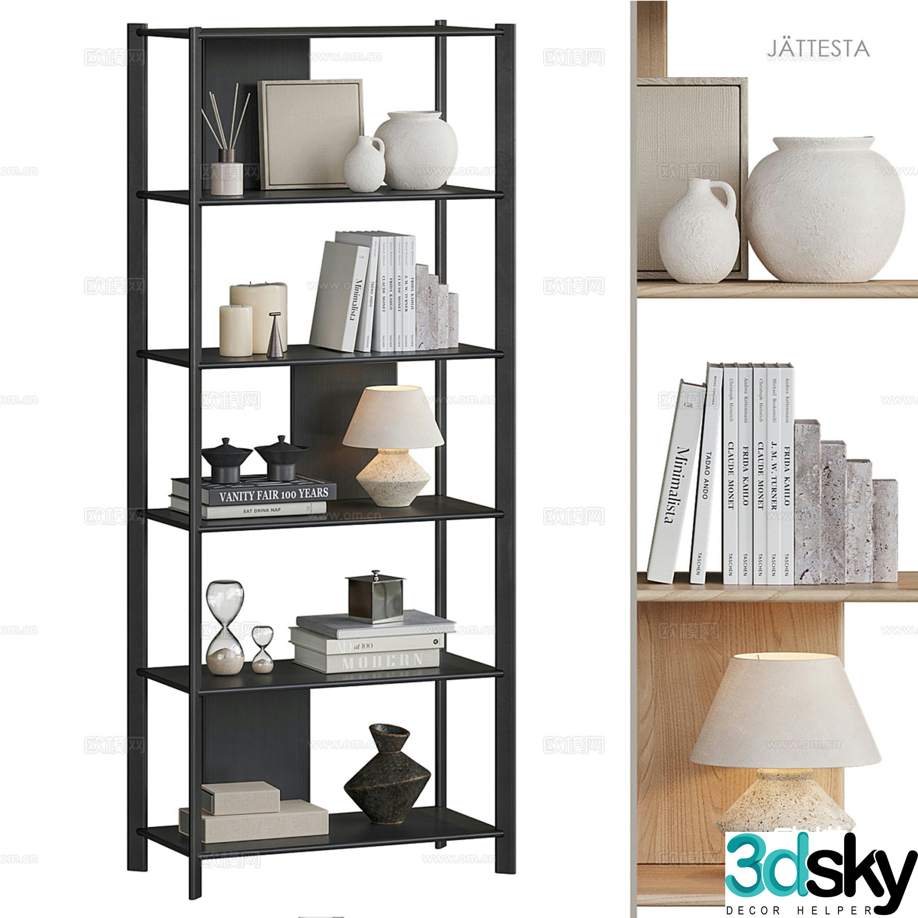 IKEA Bookshelf Display Shelf 3D Model
