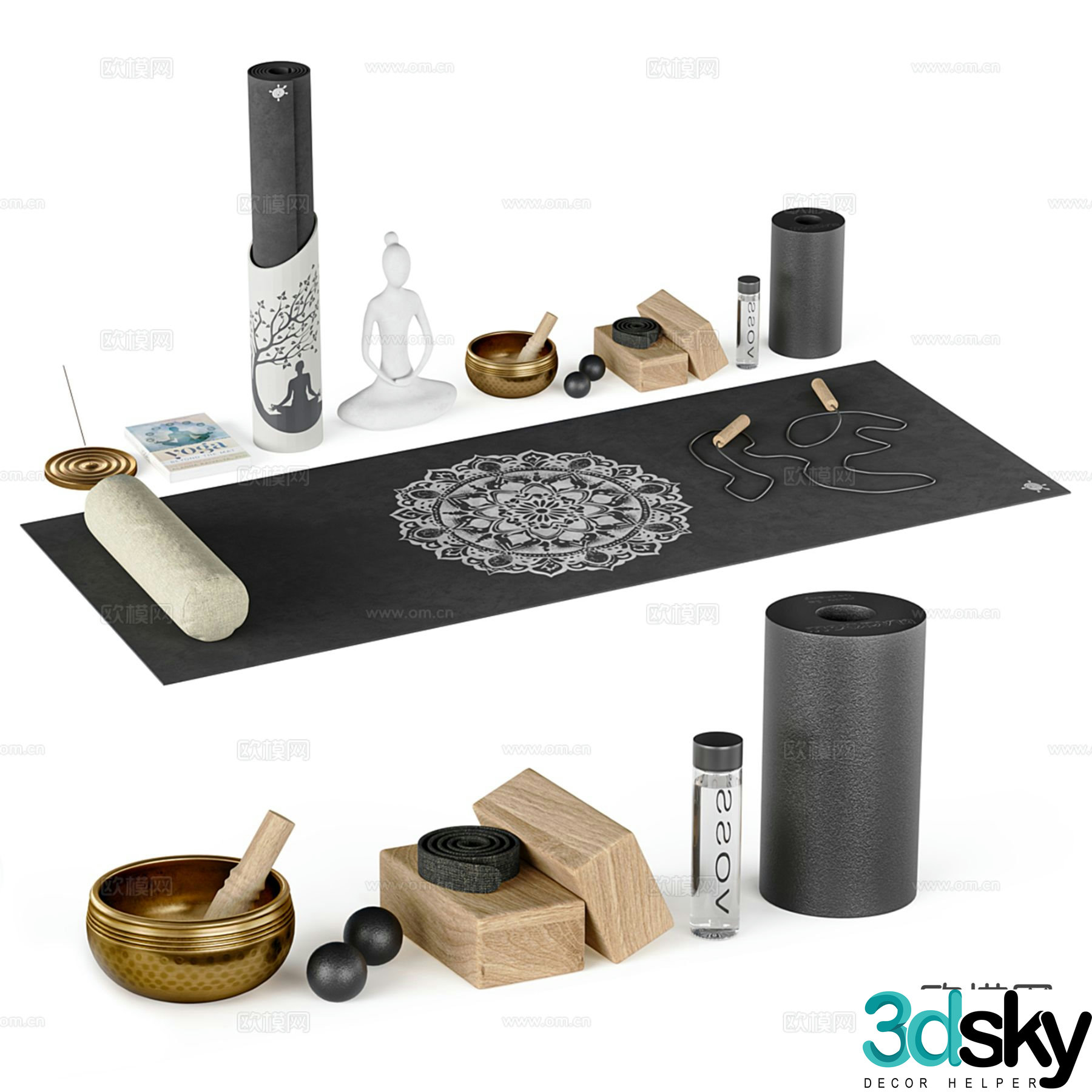 Fitness yoga equipment 3d model