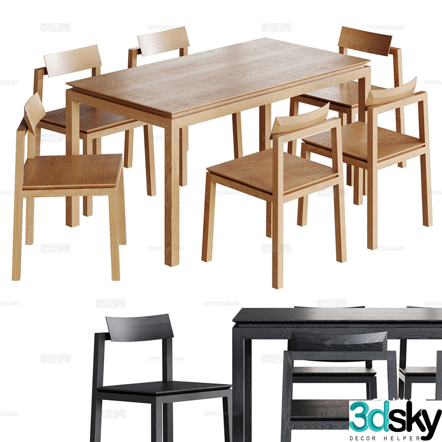 Wasabi Wind Dining Table and Chair 3D Model