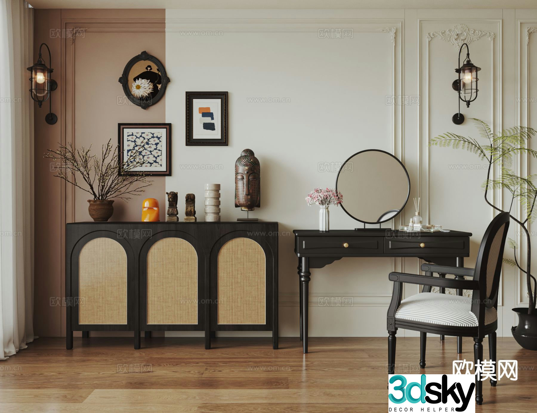 French dressing table 3d model