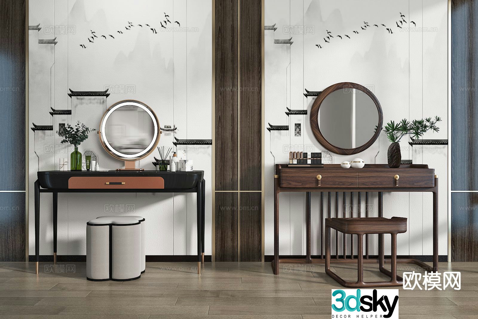 New Chinese dressing table 3D model