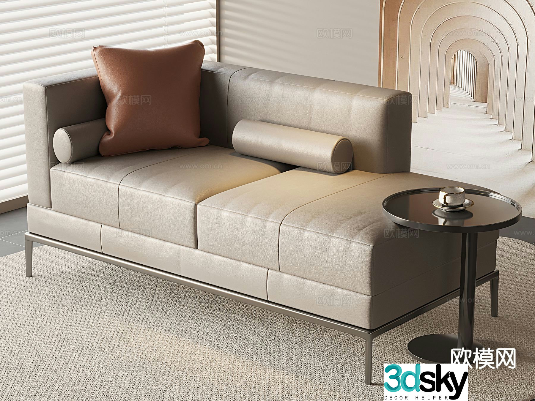 Italian style chaise longue beauty couch 3d model