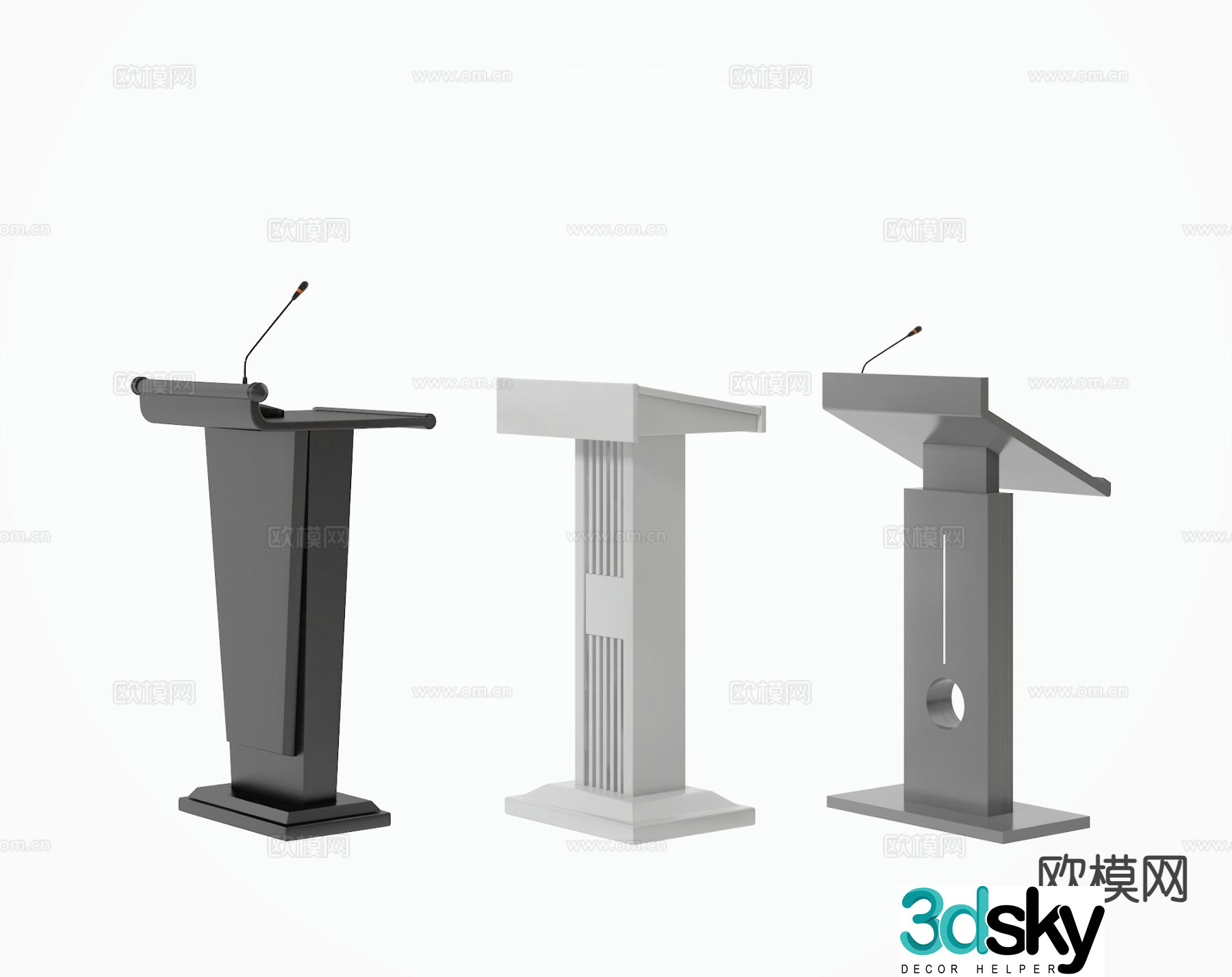 Modern podium podium hosting podium welcome podium 3D model