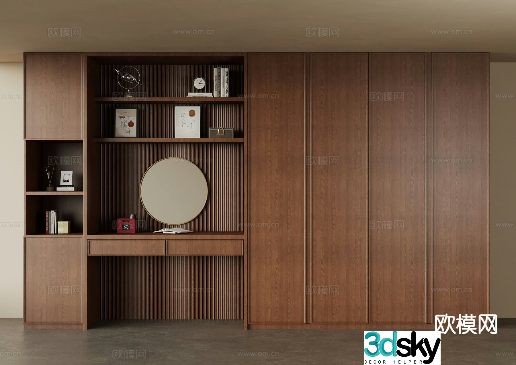 Middle-aged wardrobe wardrobe 3d model
