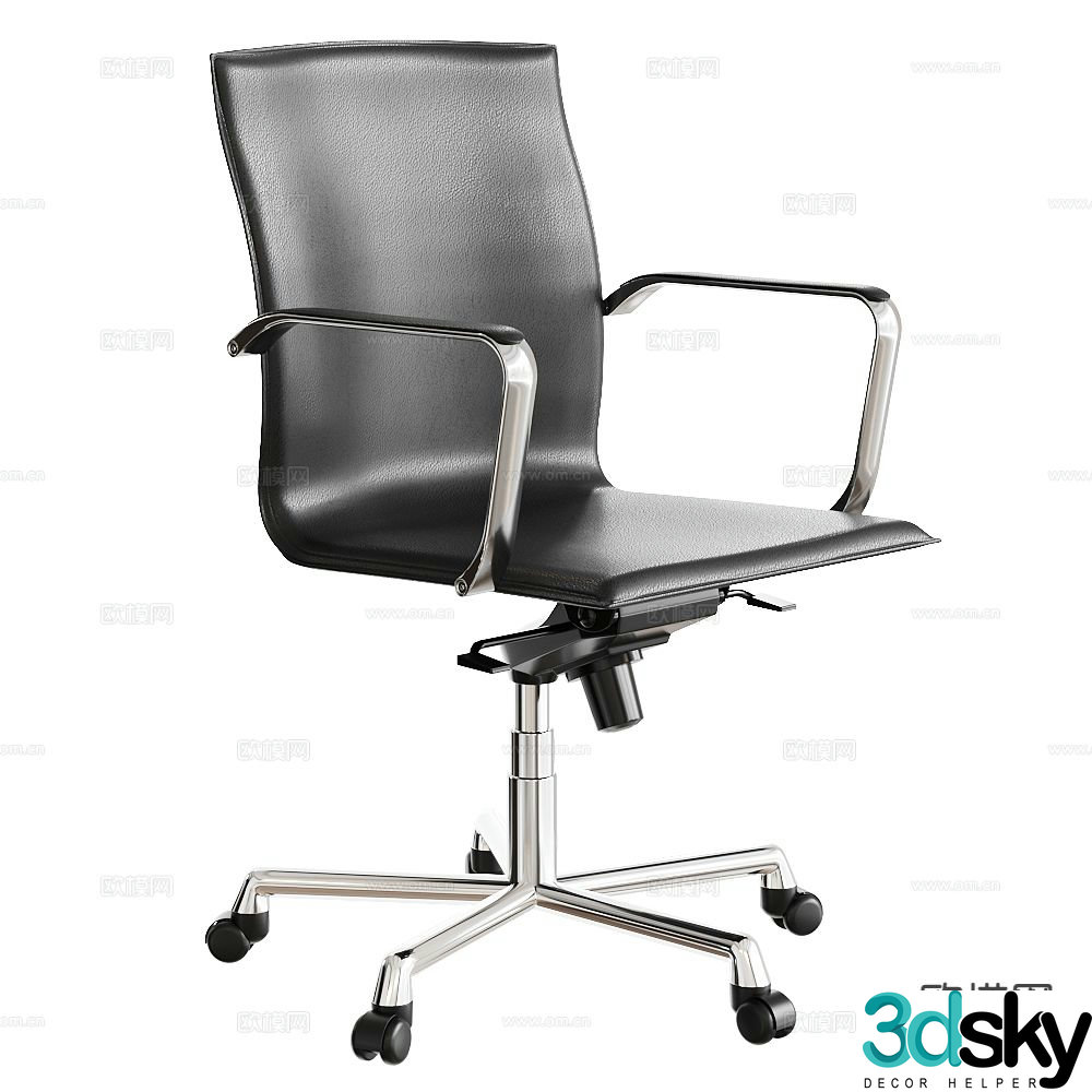 Polflex leather office chair shift chair staff chair swivel chair 3d model