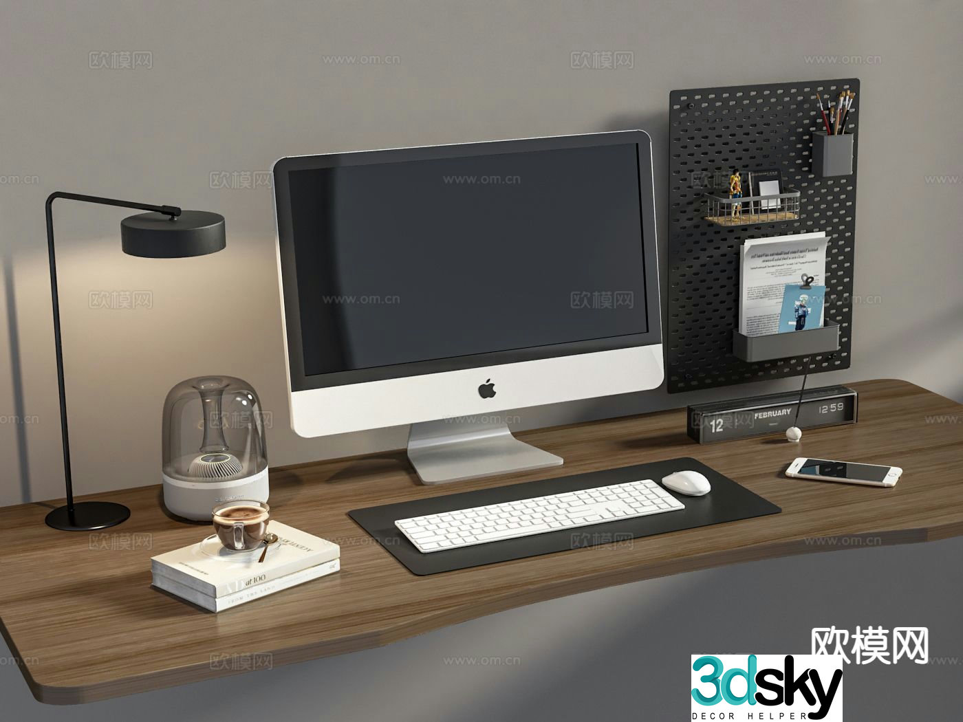 Office Supplies Desktop Decorations Apple Computer Desk Lamp 3D Model