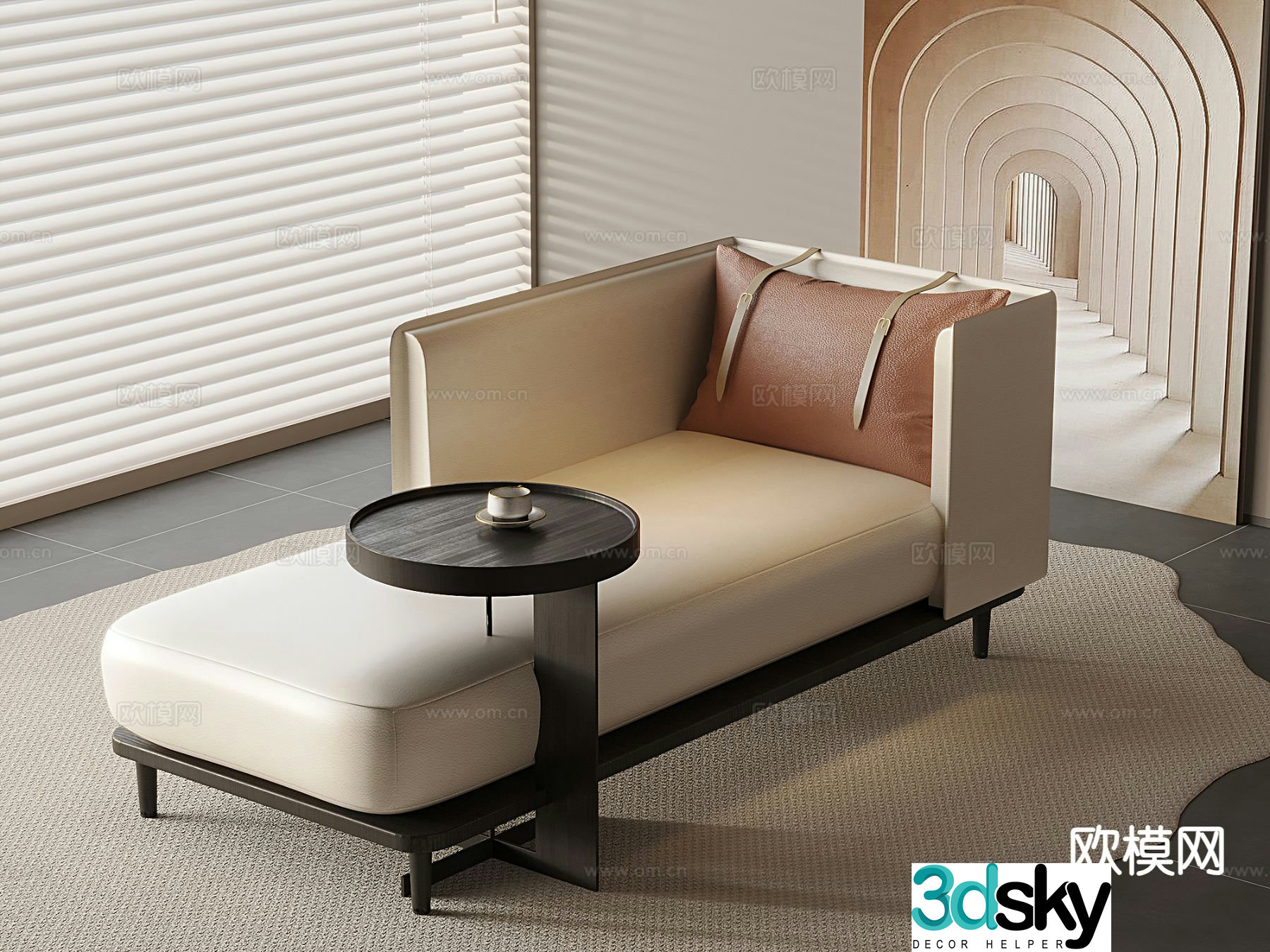 Italian chaise longue beauty collapse 3d model