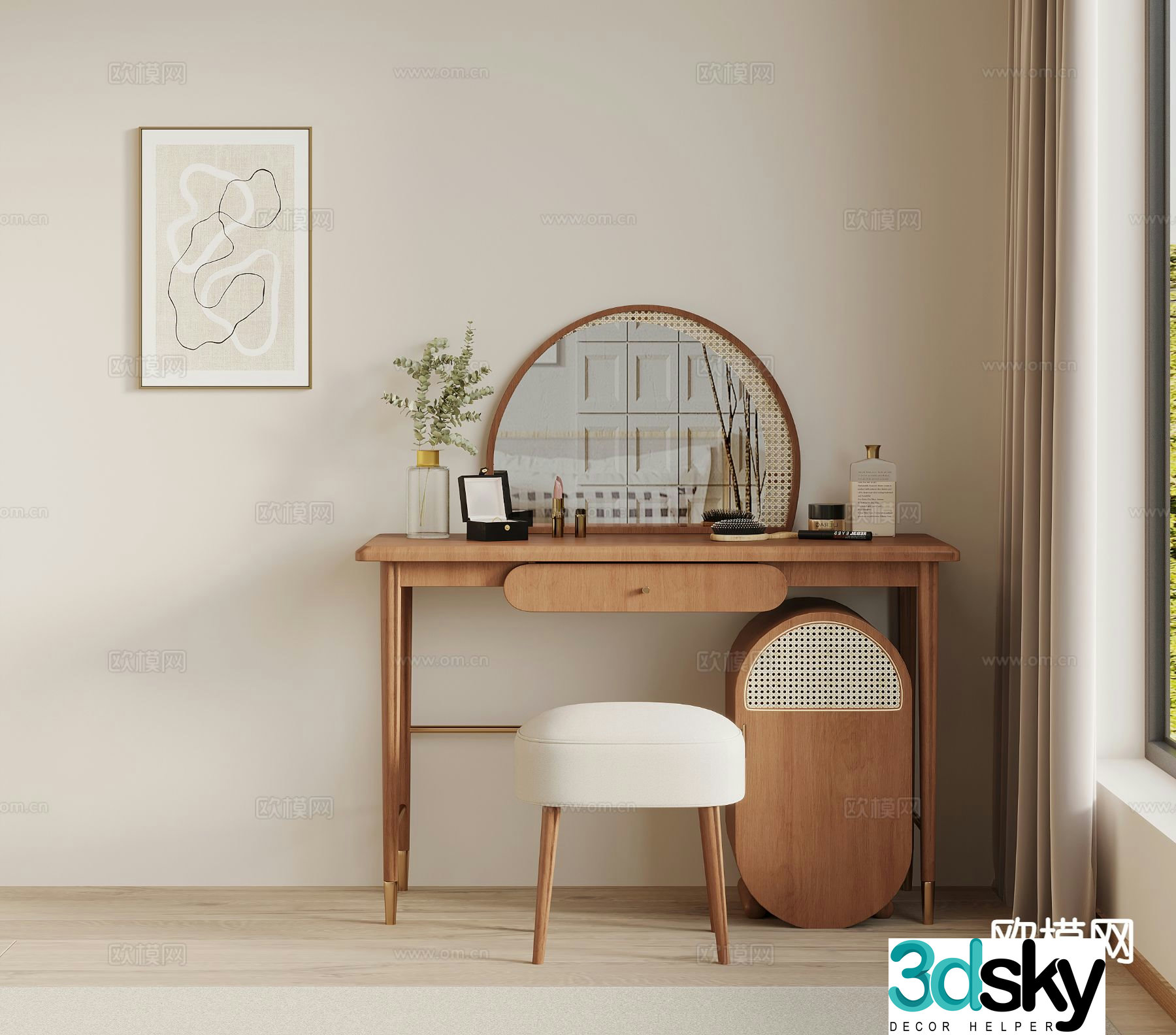 Wabi Sabi dressing table dressing table 3d model