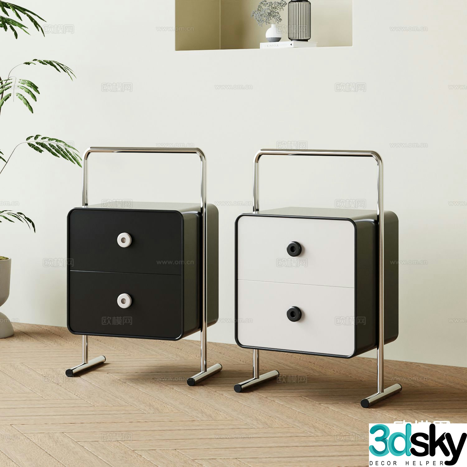 Modern bedside table 3d model