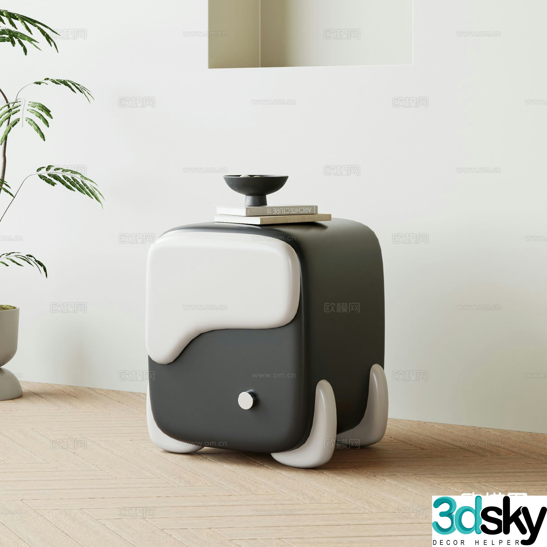 Modern bedside table 3d model