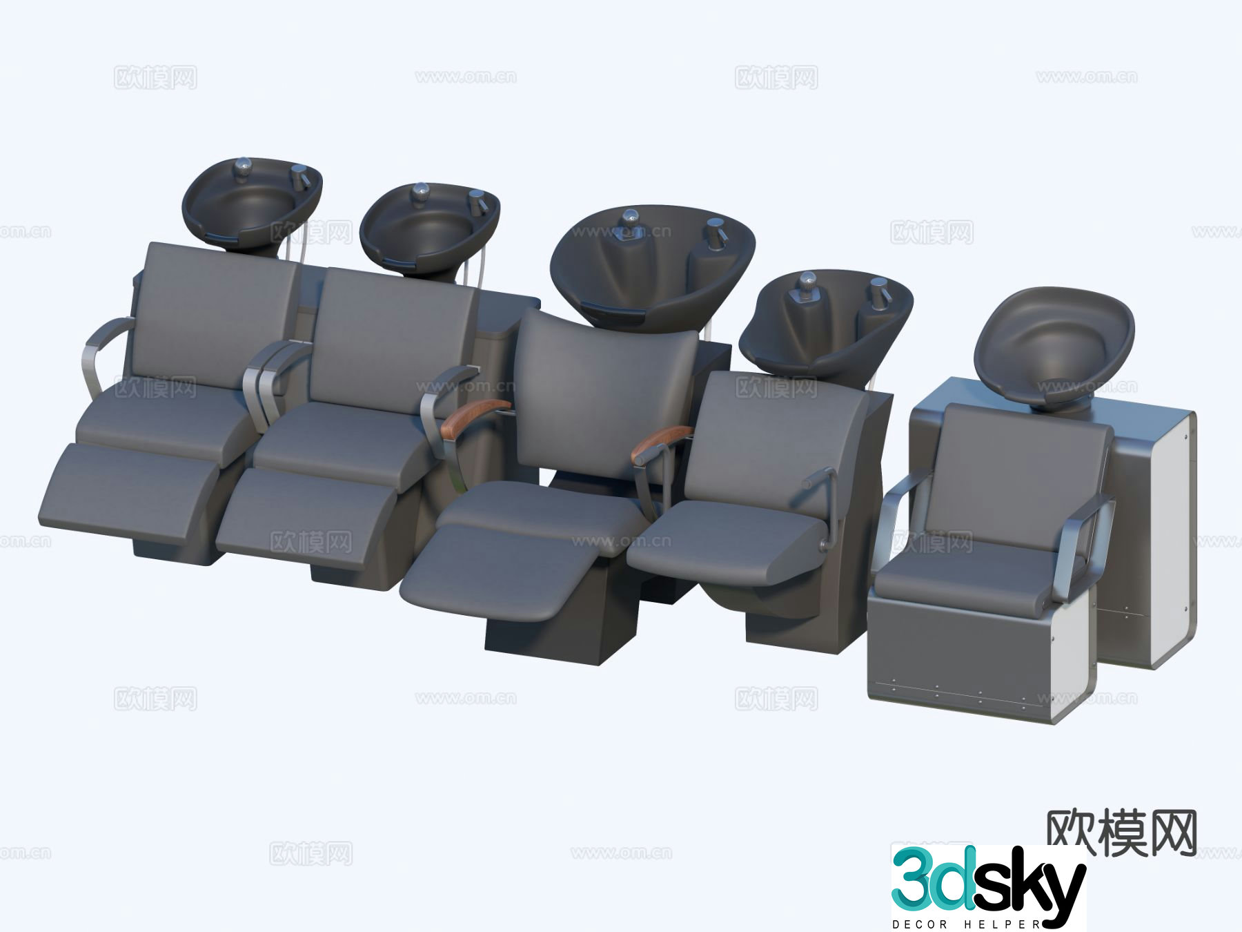 Modern shampoo chair, massage chair, barber chair 3d model