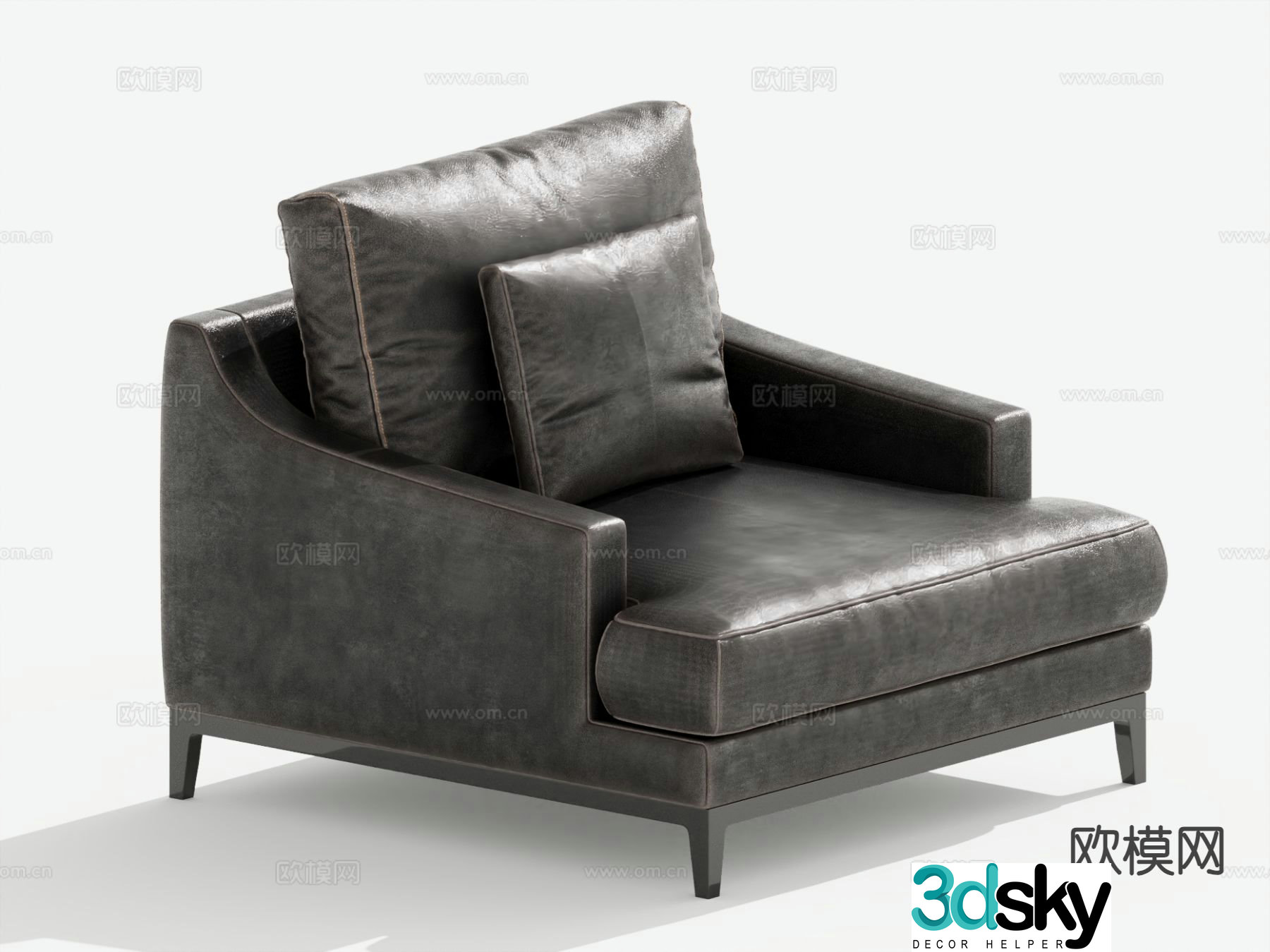 Italian single sofa casual sofa 3d model