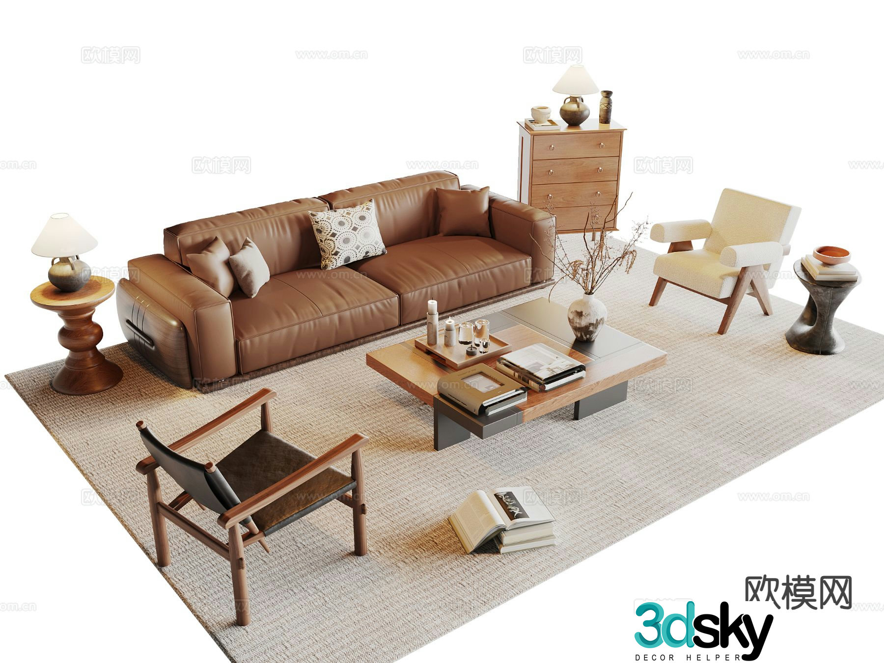 Medieval style modular sofa 3D model