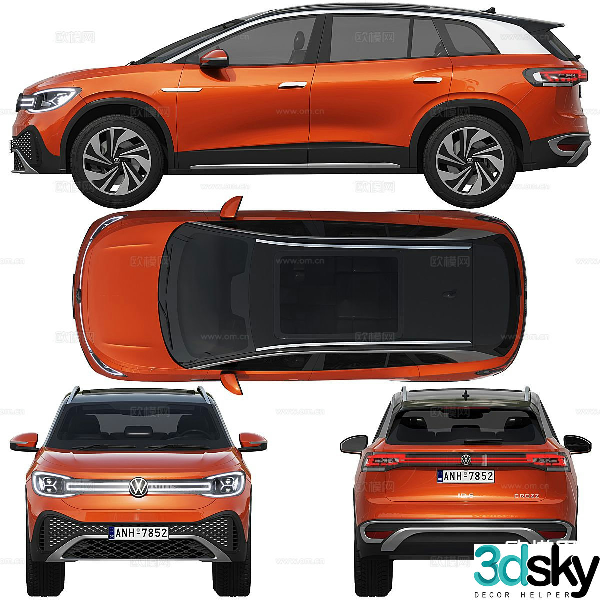 Volkswagen ID6 car new energy vehicle 3d model