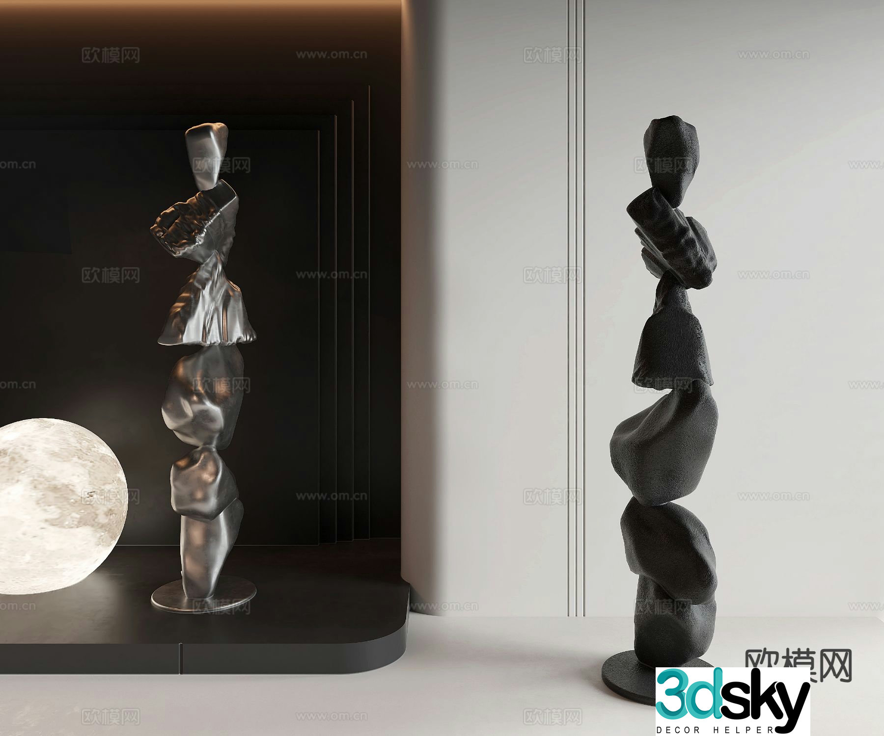 Modern sculpture ornaments Sculpture ornaments Stone sculpture 3d model