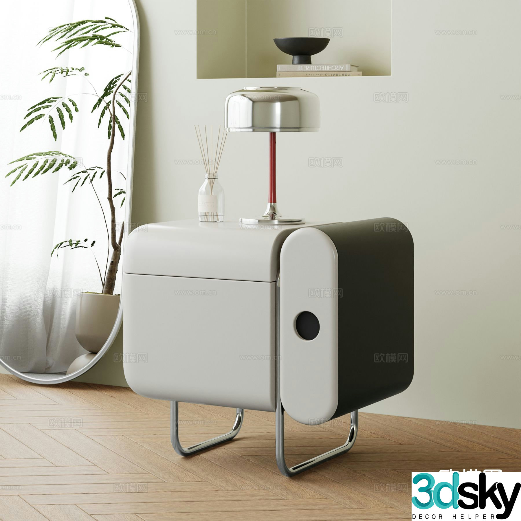 Modern bedside table 3d model