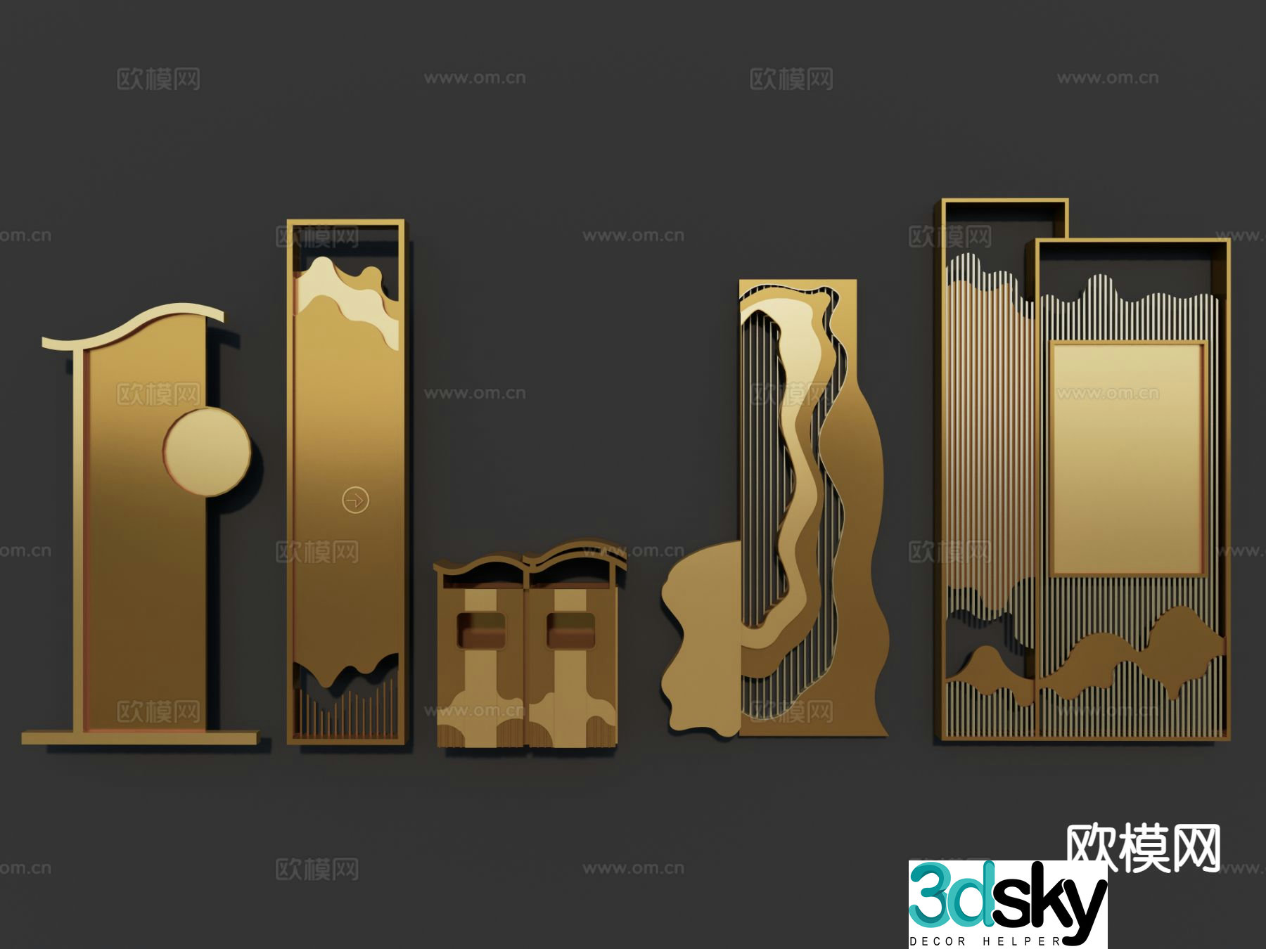 Modern demonstration area sign, guide sign, intersection sign 3D model