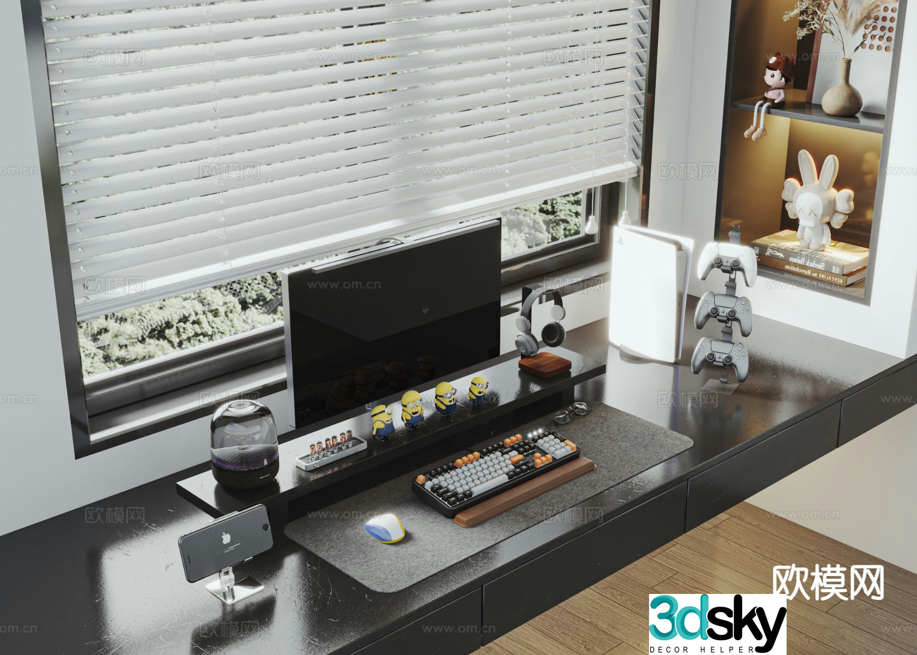 Office supplies desktop accessories desktop computer 3d model