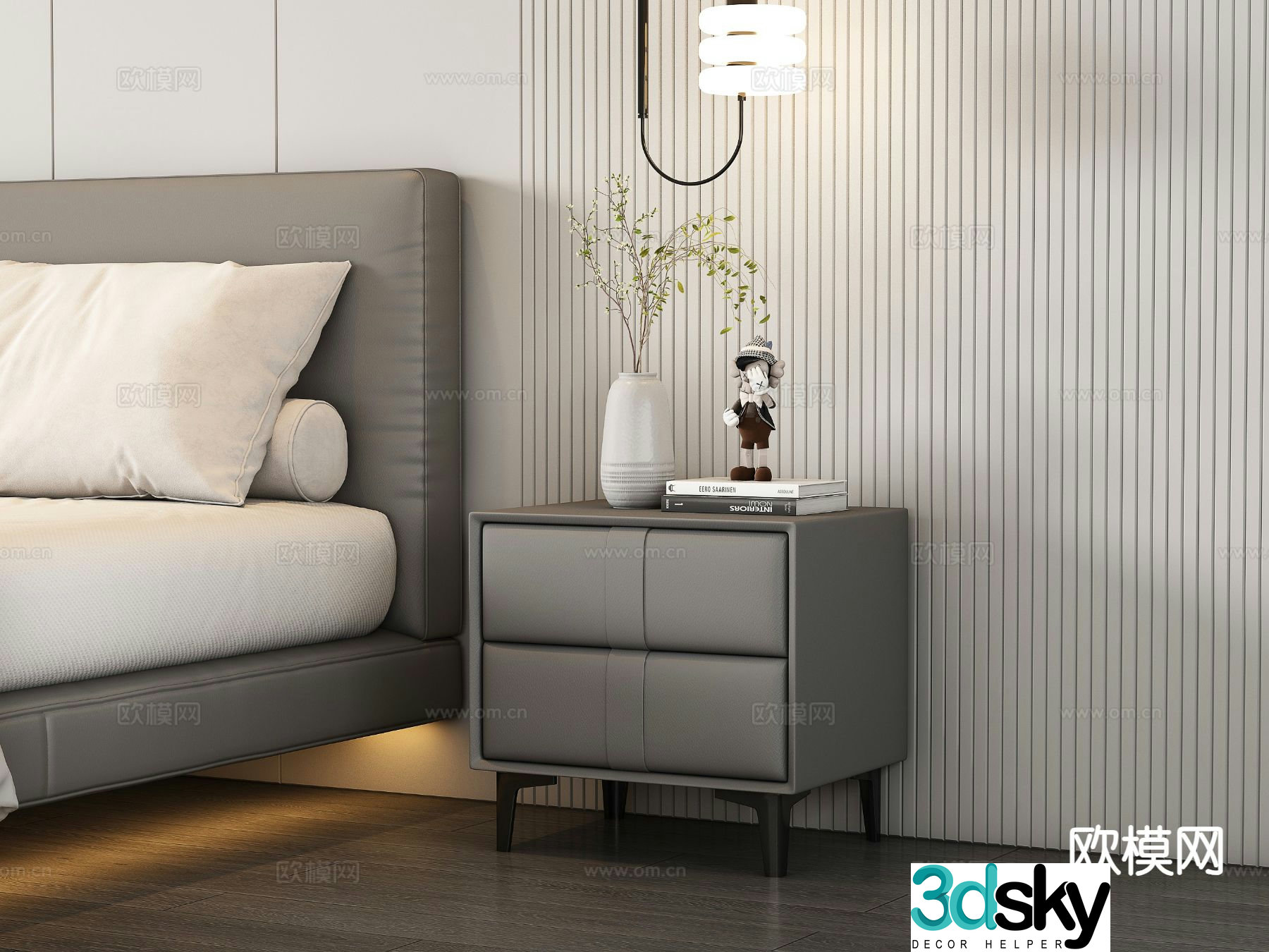 Modern bedside table 3d model