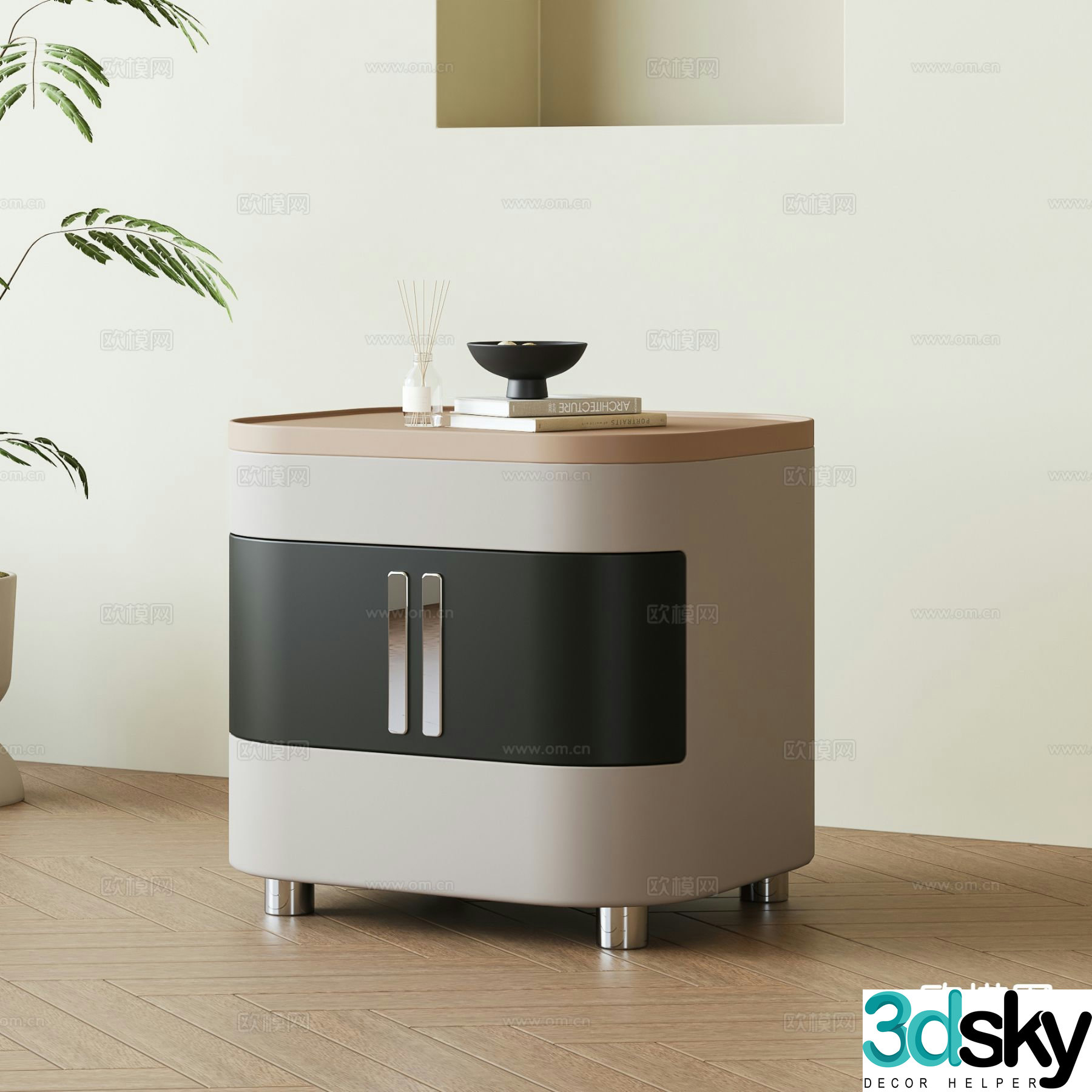 Modern bedside table 3d model