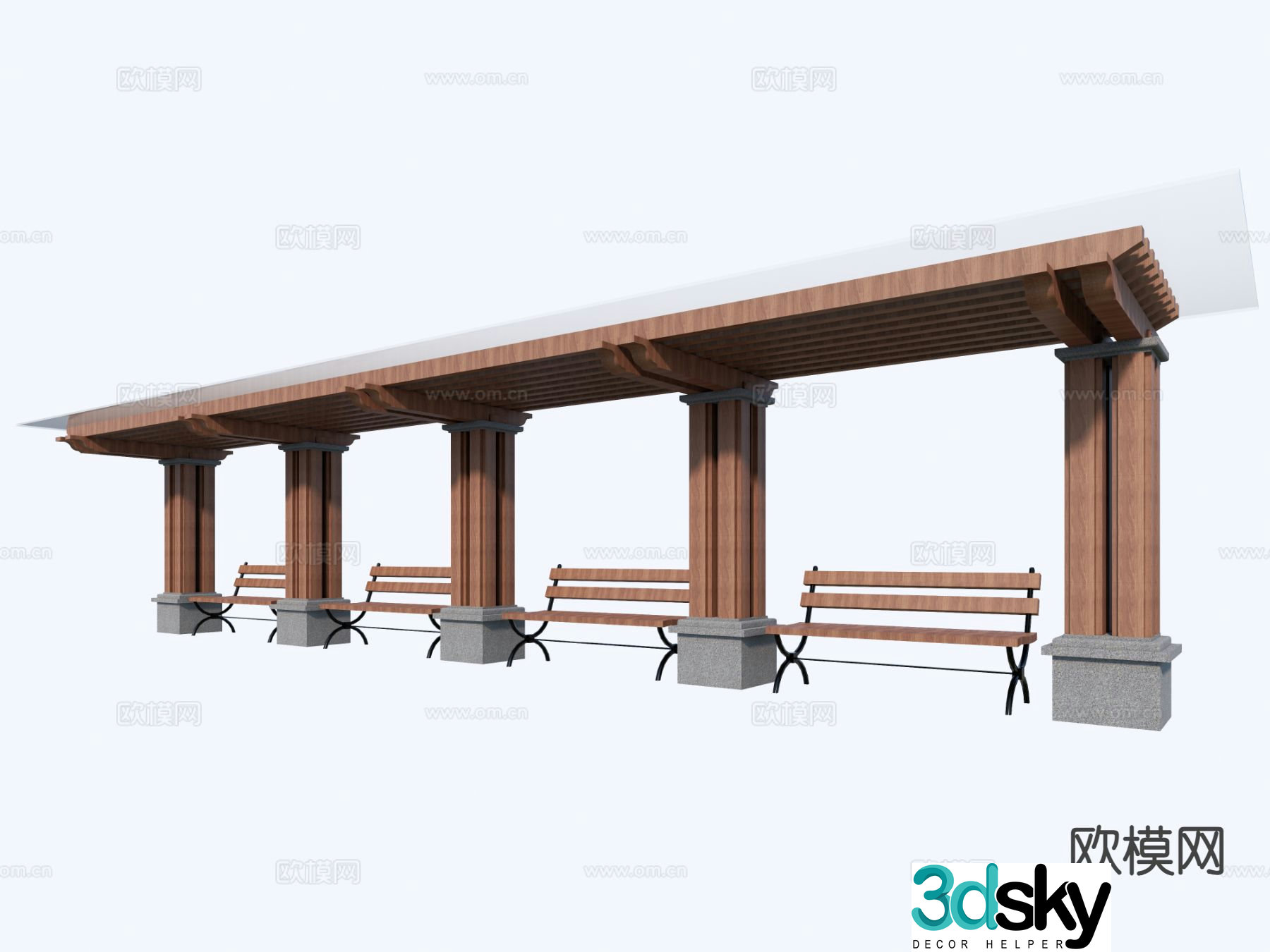 Modern gallery courtyard gallery park gallery 3D model
