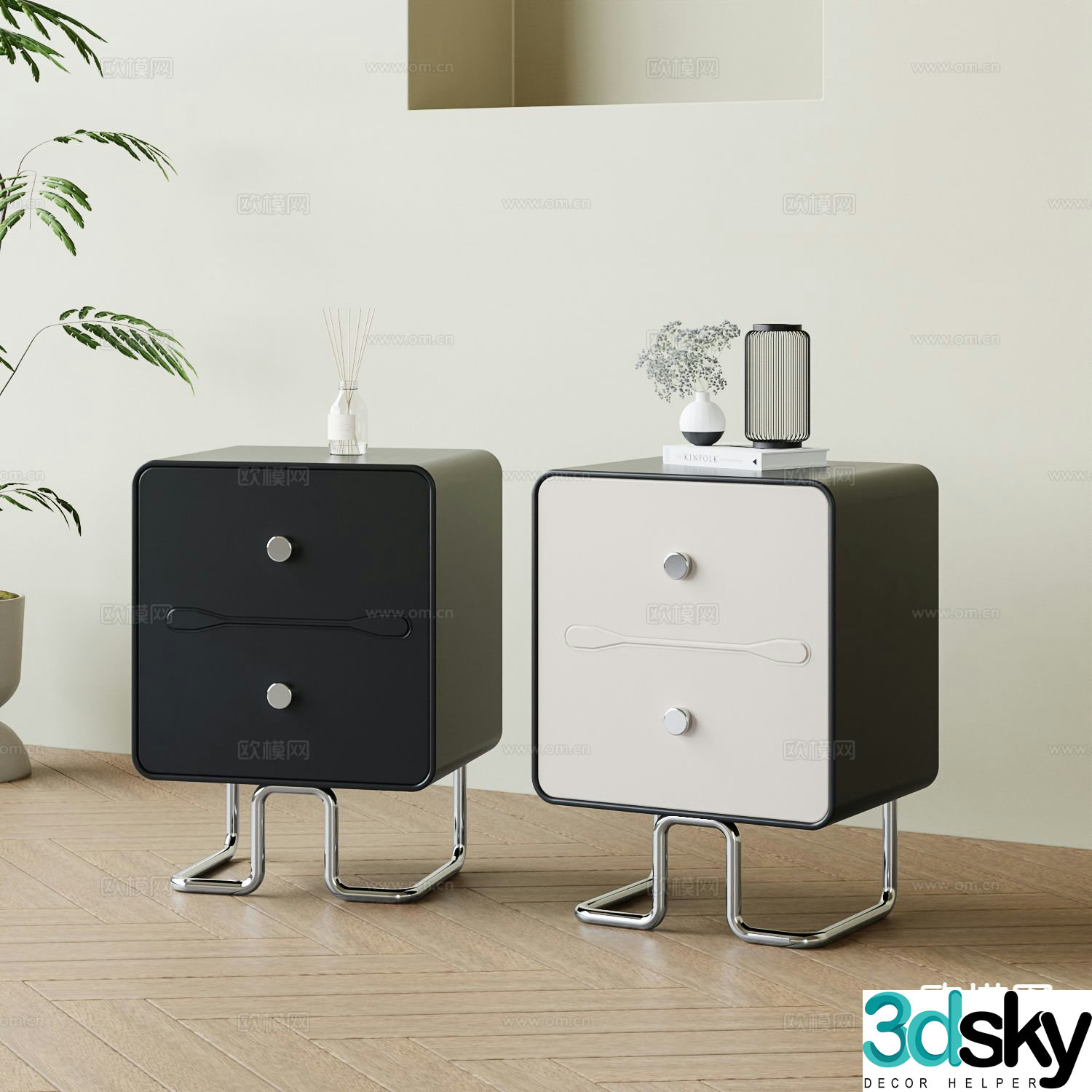 Modern bedside table 3d model
