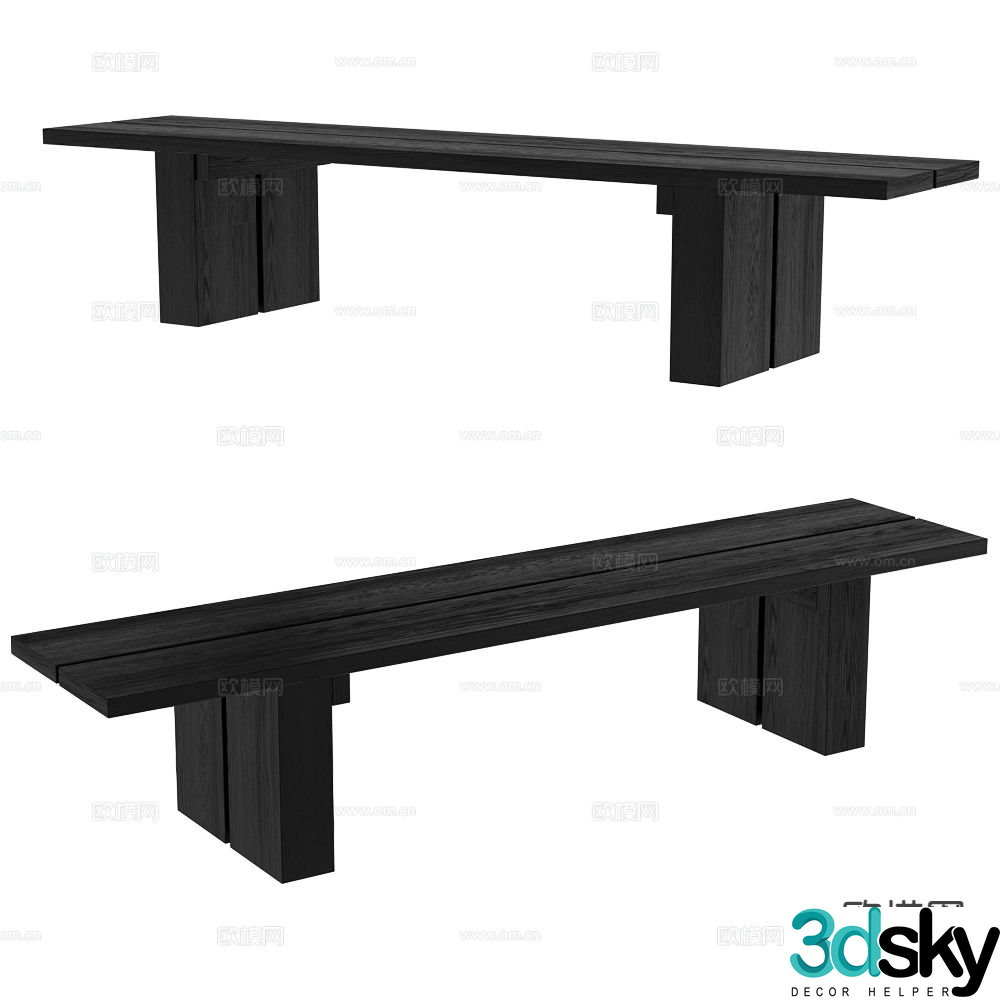 Gervasoni bench bar stool stool 3d model