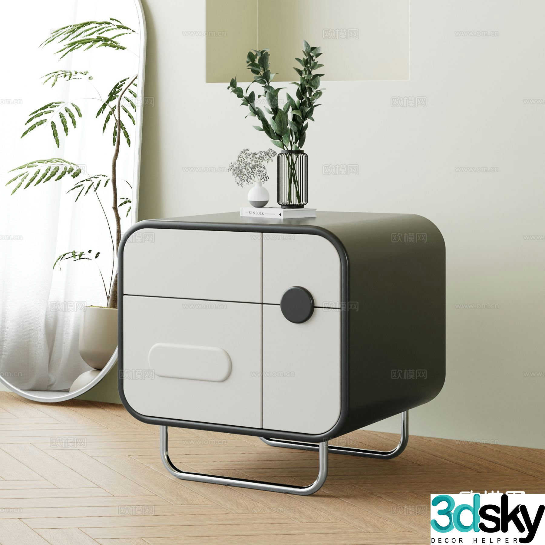 Modern bedside table 3d model