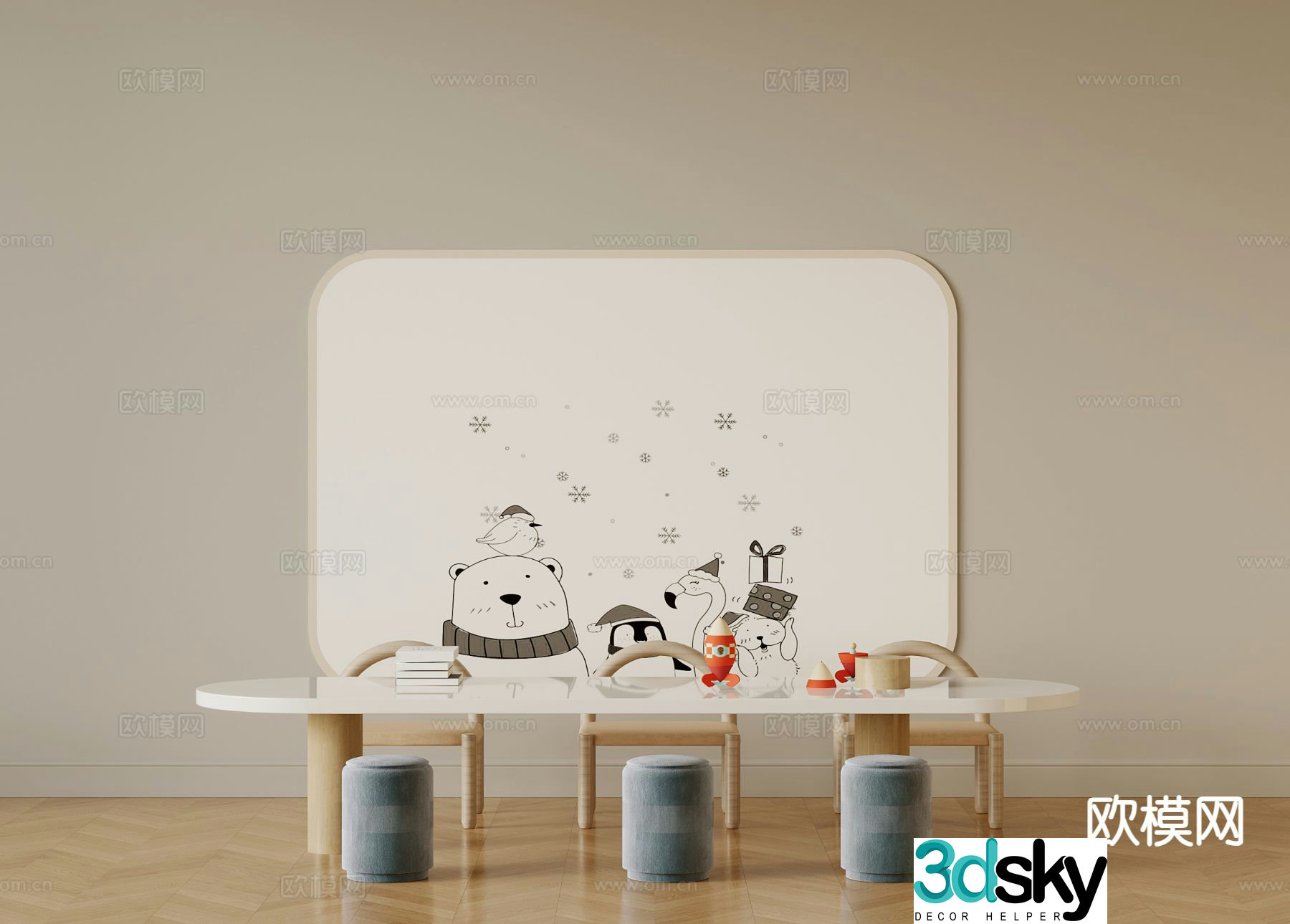 Children’s tables and chairs game tables and chairs 3d model