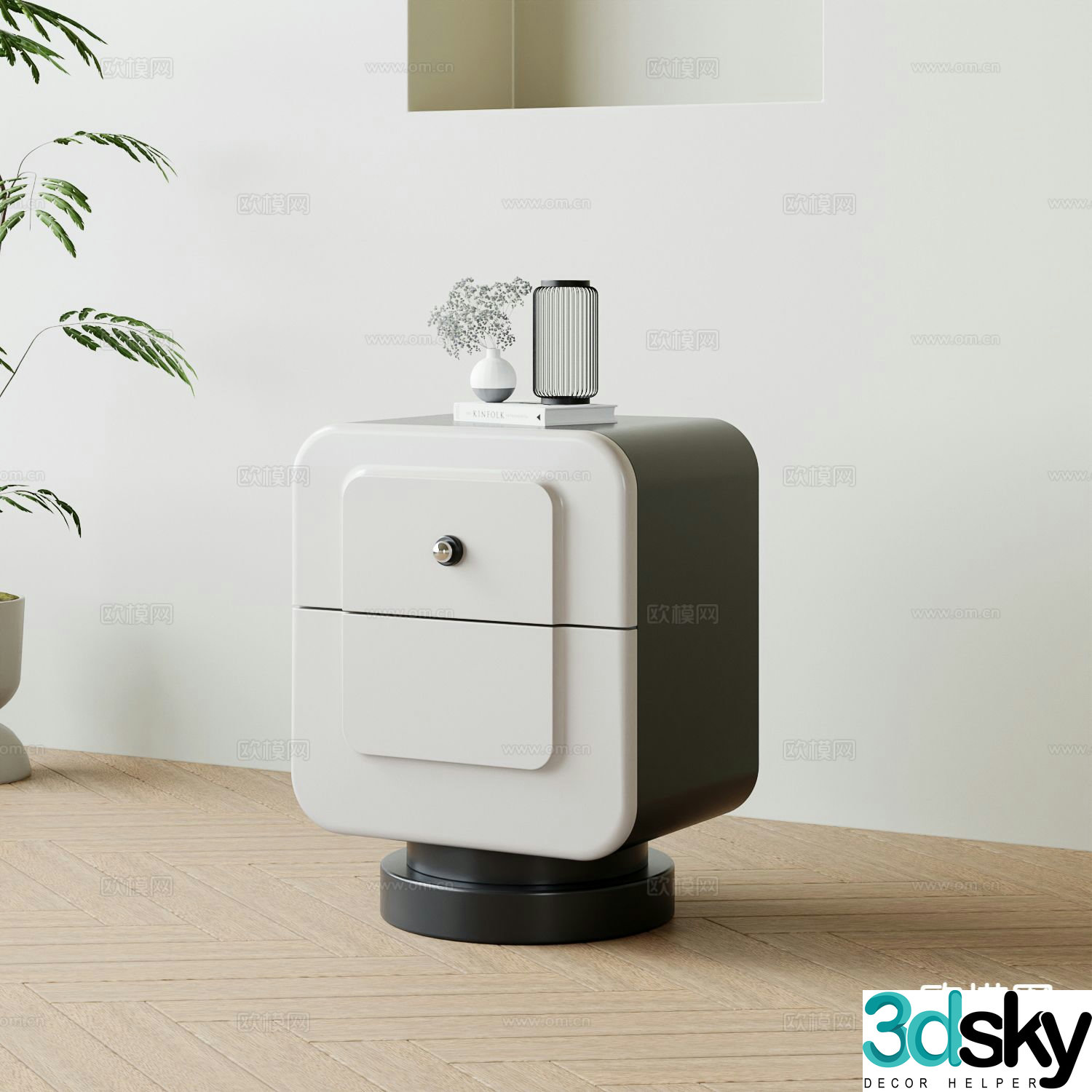 Modern bedside table 3d model