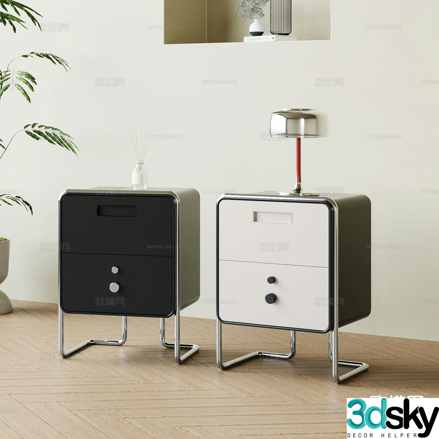 Modern bedside table 3d model