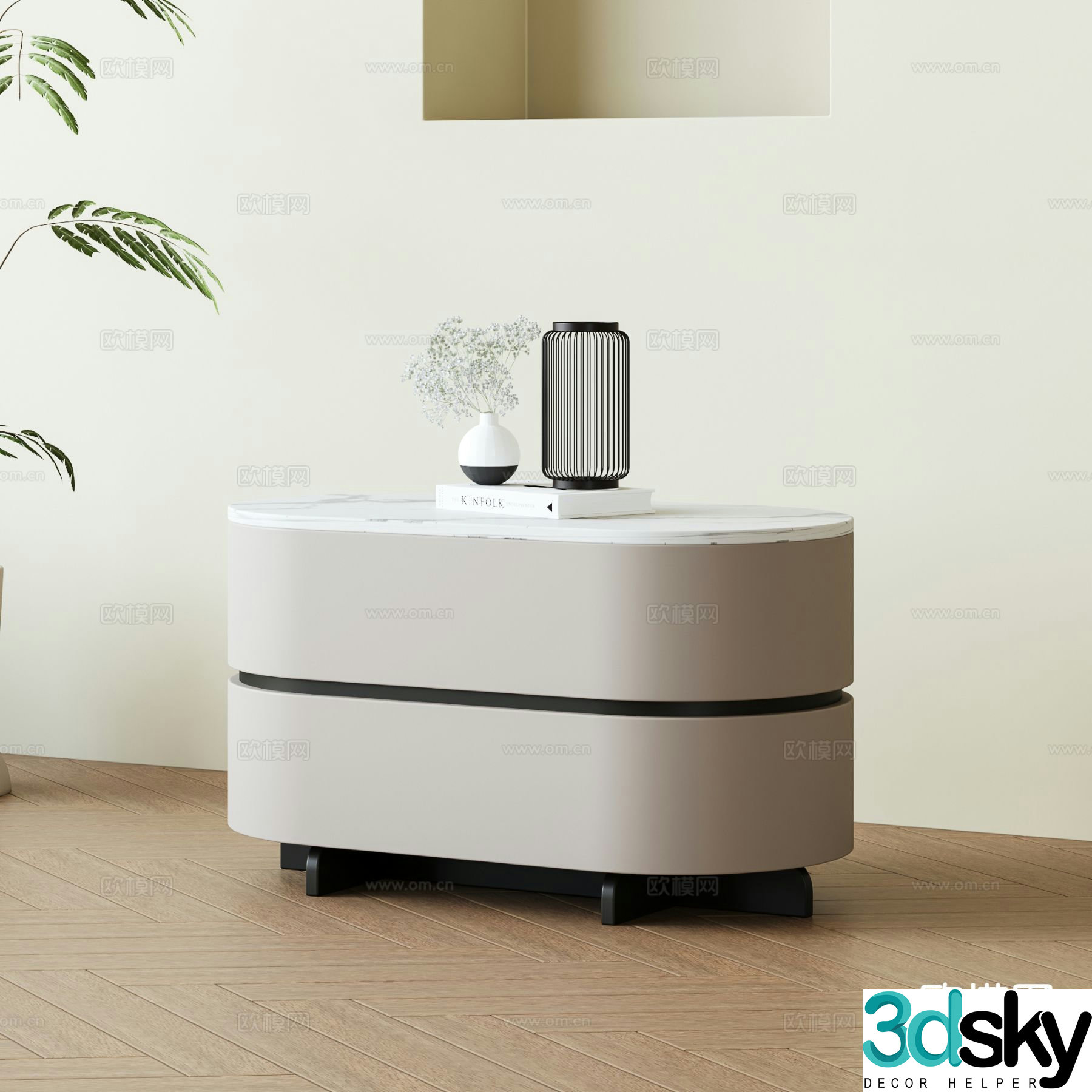 Modern bedside table 3d model
