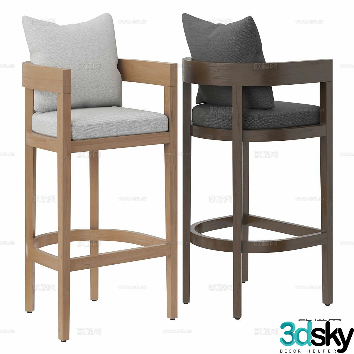 RH Balmain bar stool bar stool high stool 3d model