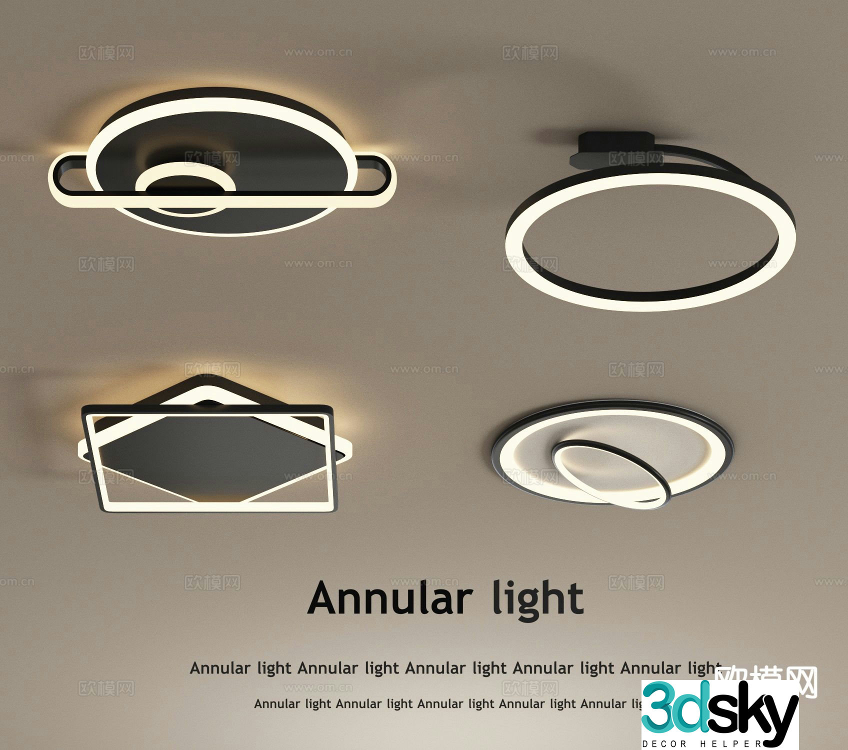 Geometric ceiling light 3d model
