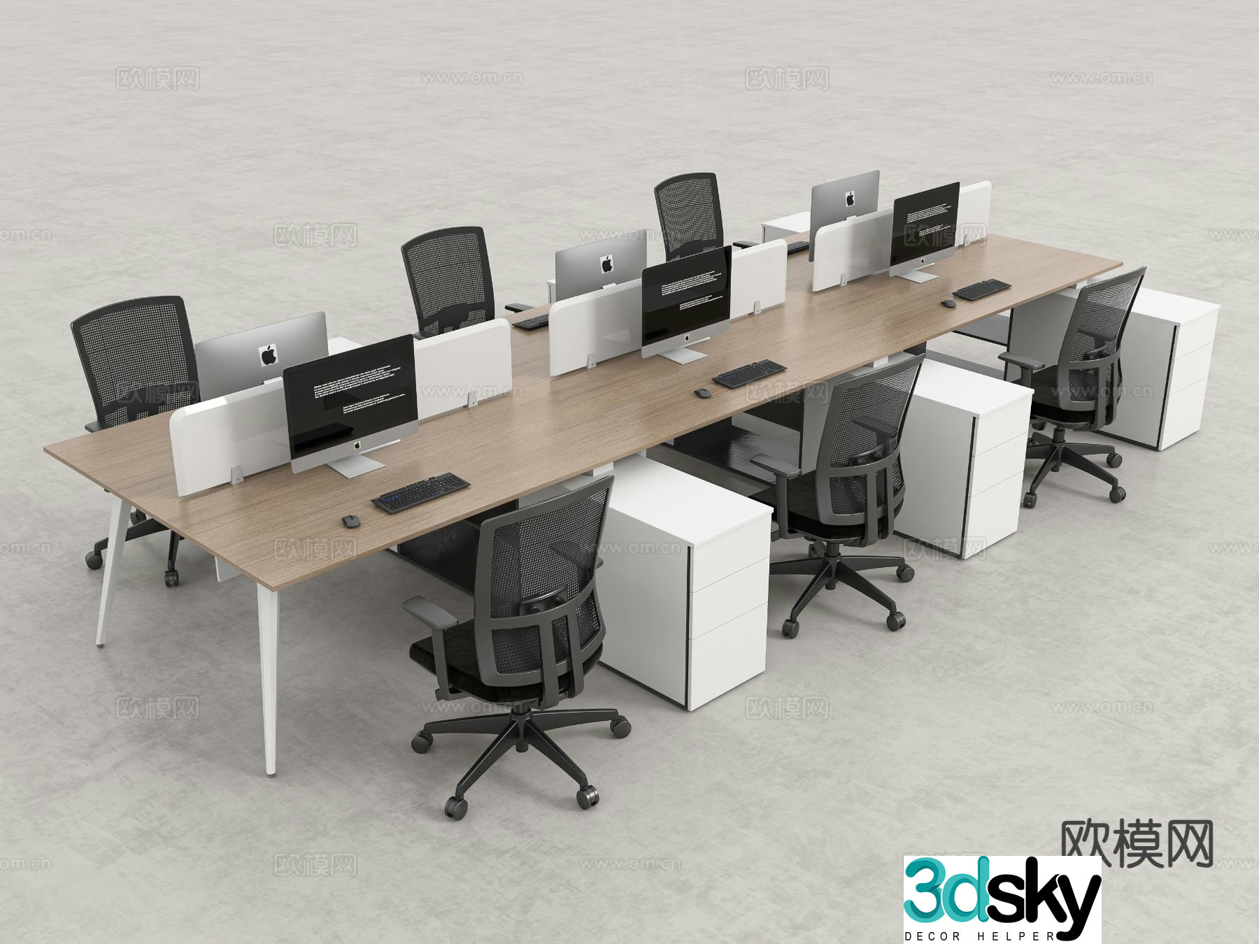 Card space desk workstation 3D model