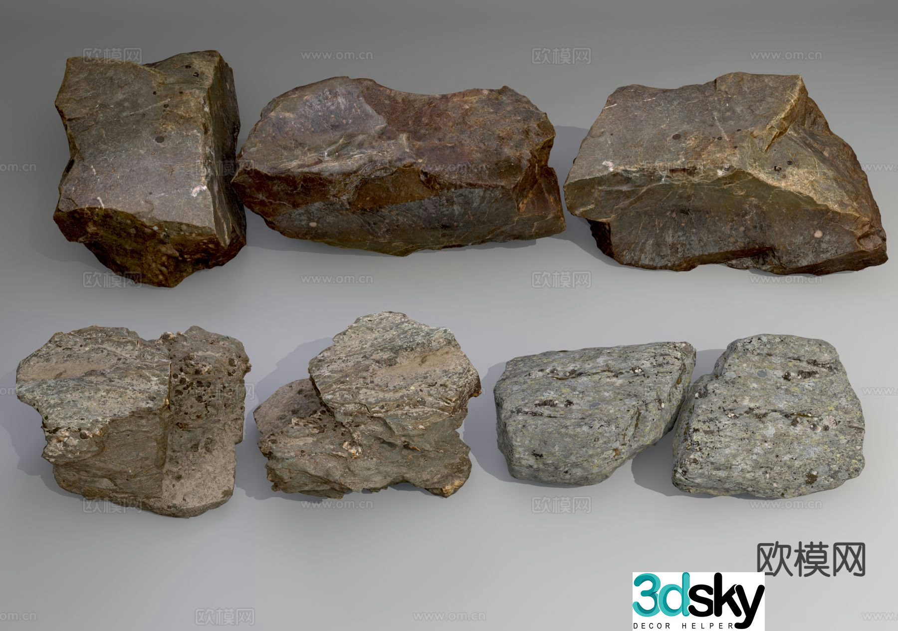 stone rock gravel landscape stone 3d model
