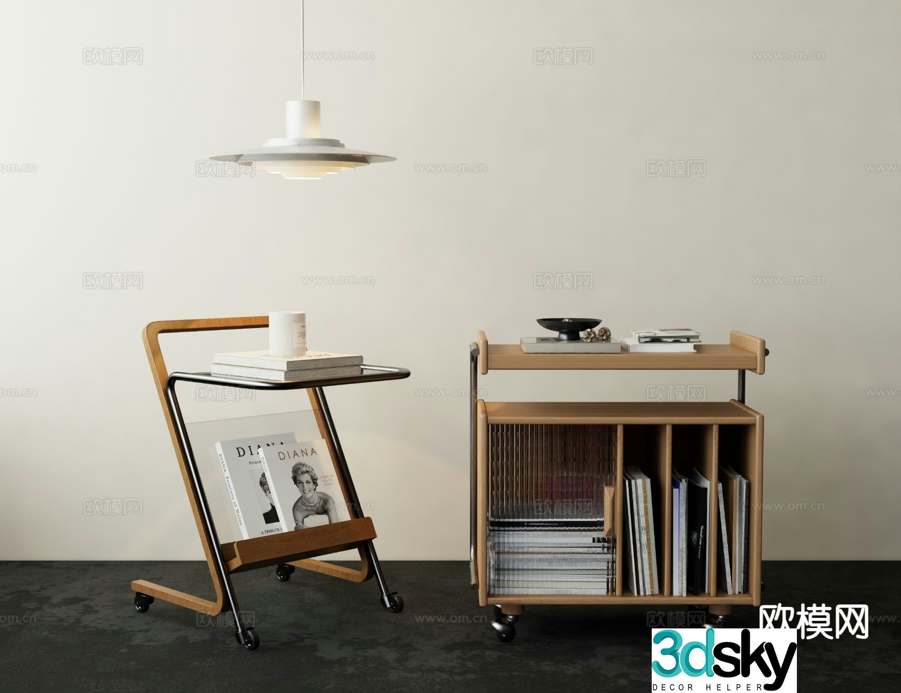 Modern bedside table 3d model