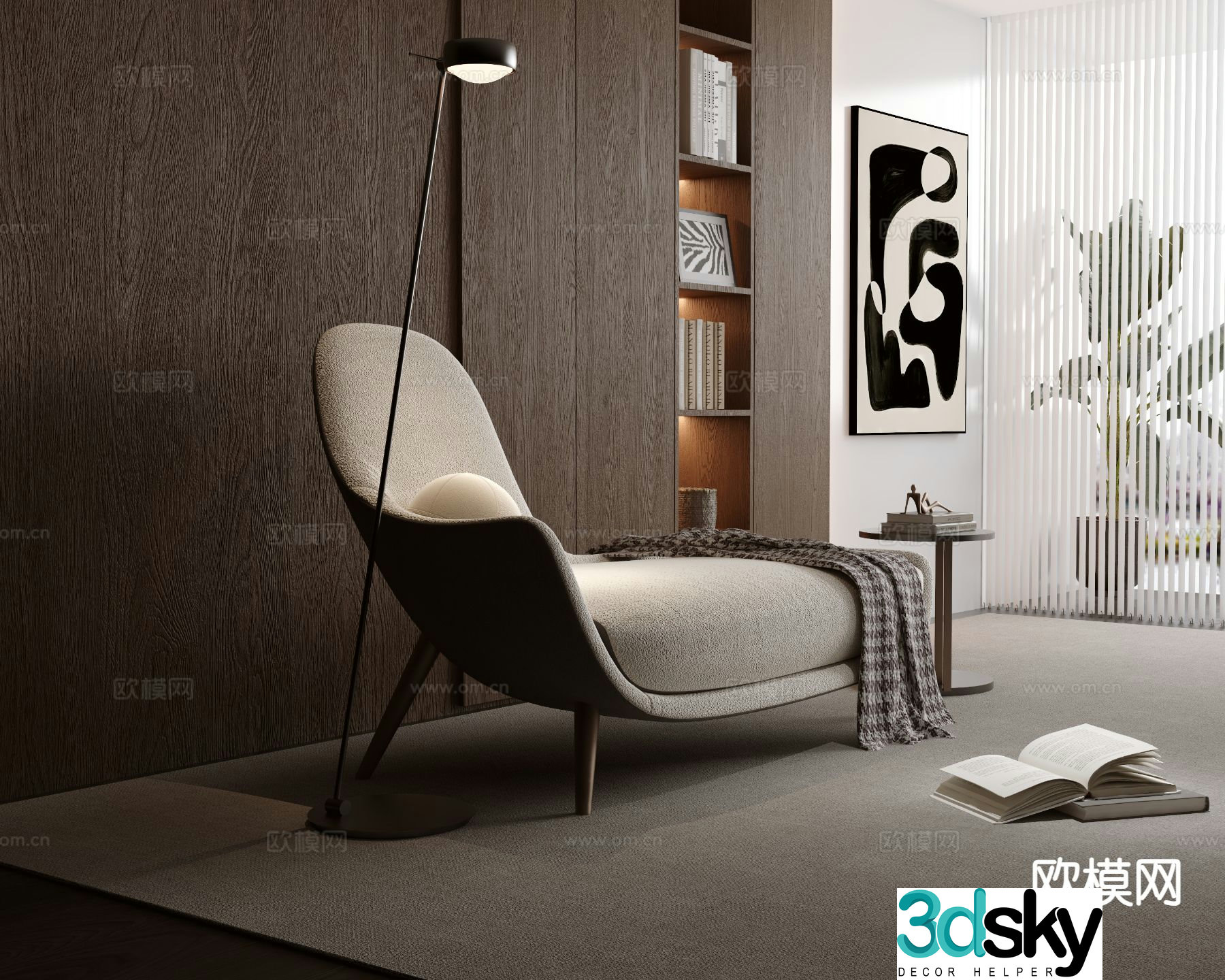 Modern Concubine Sofa Imperial Chair 3D Model