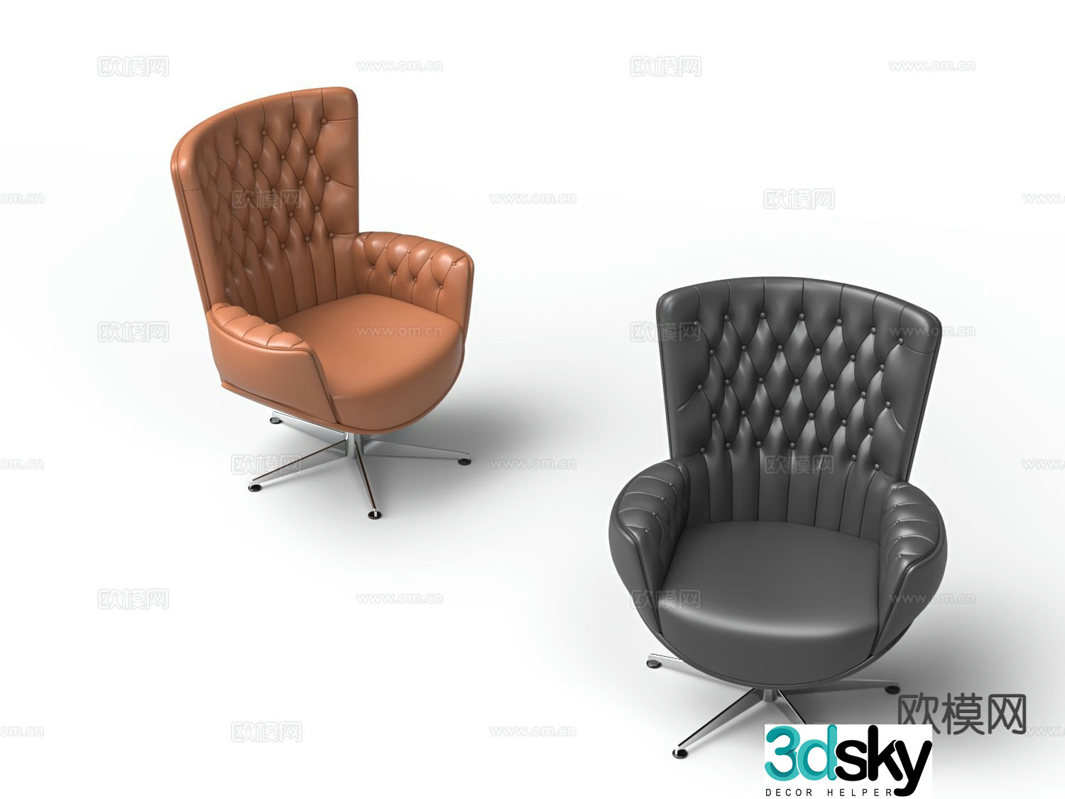 Leather boss chair executive chair office chair 3d model