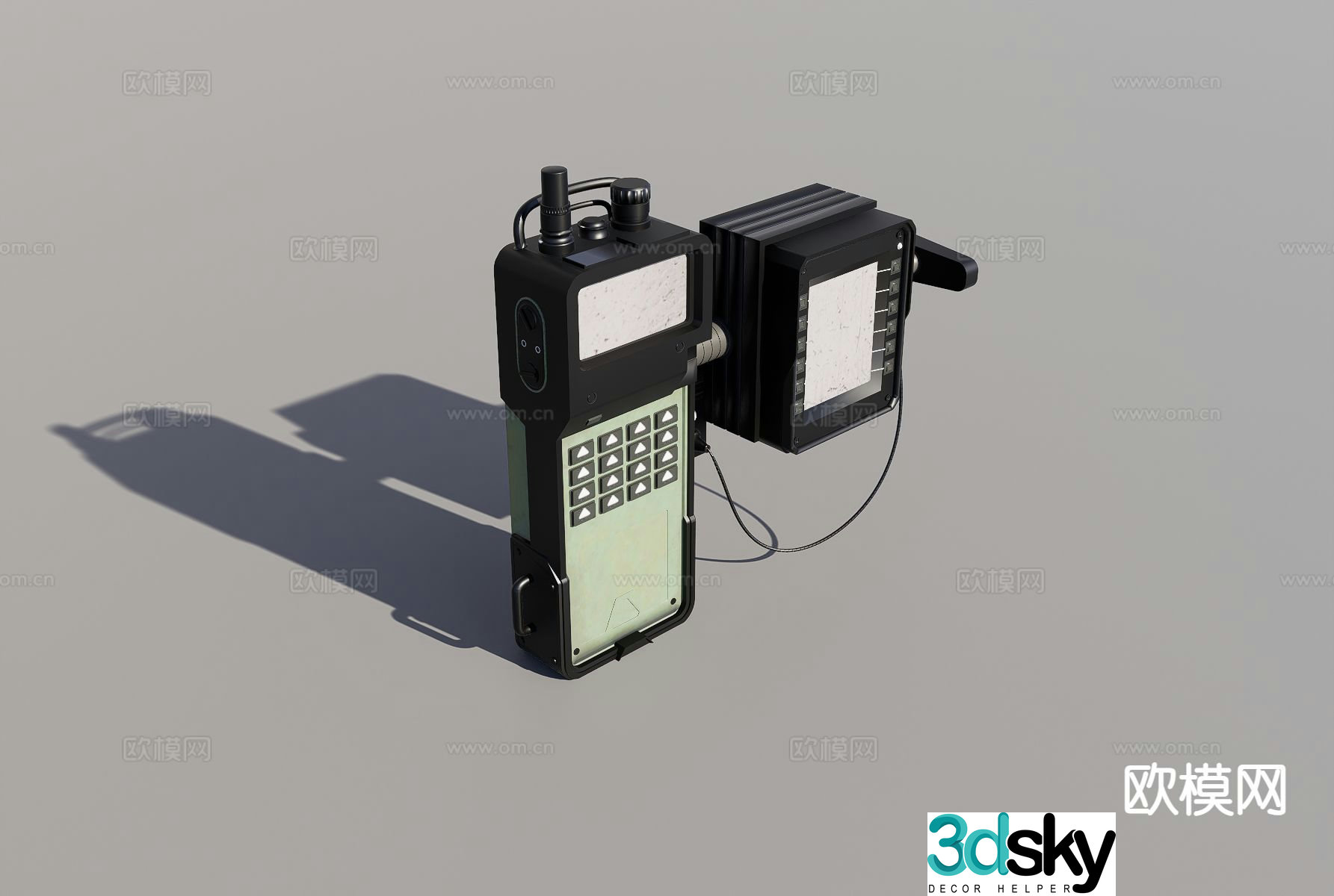 Military radio scanner 3d model