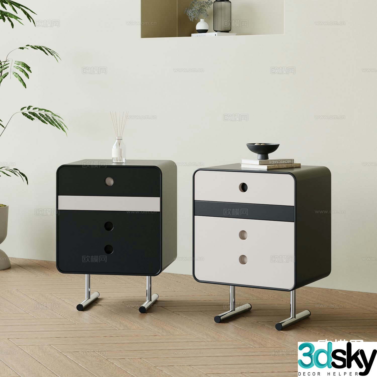 Modern bedside table 3d model