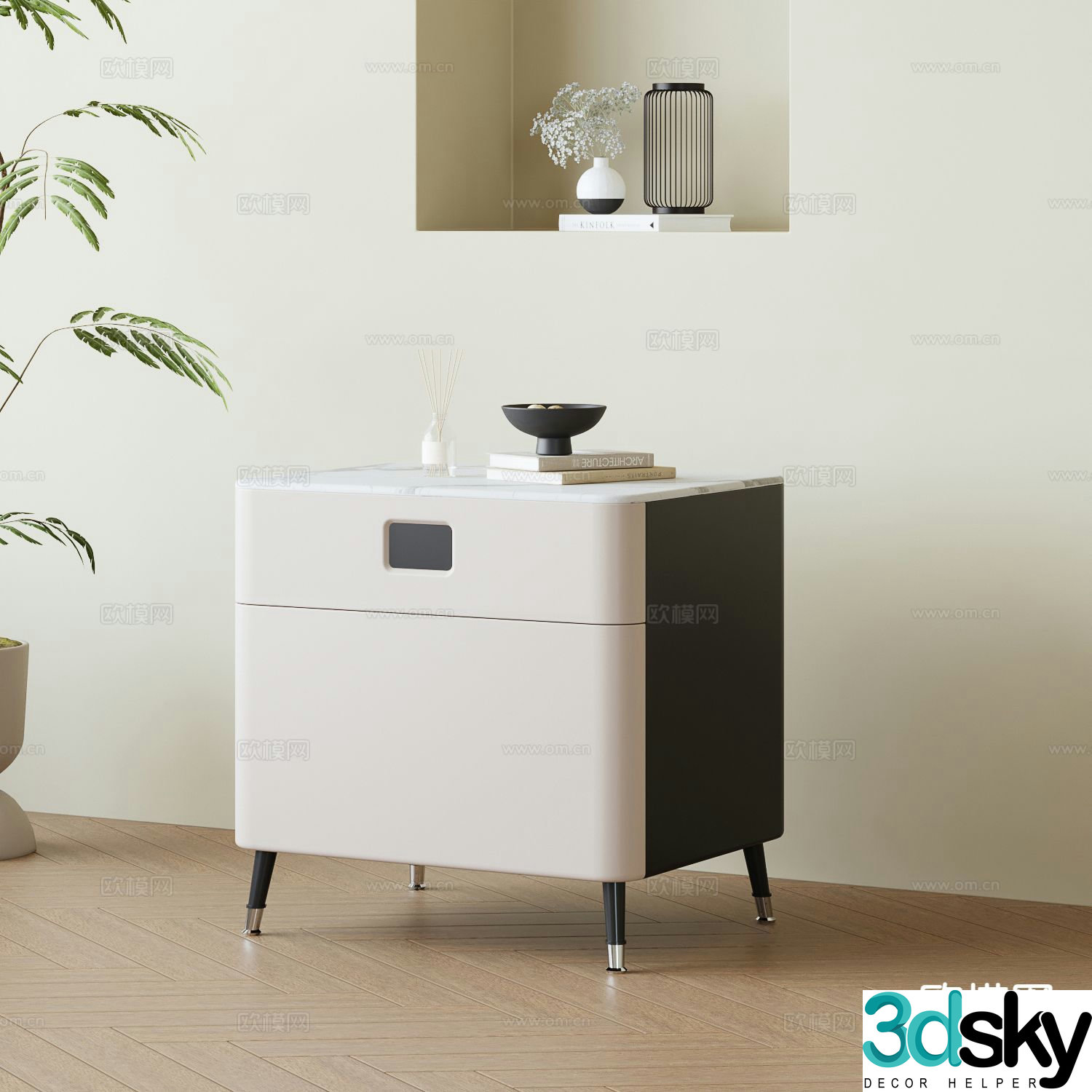 Modern bedside table 3d model