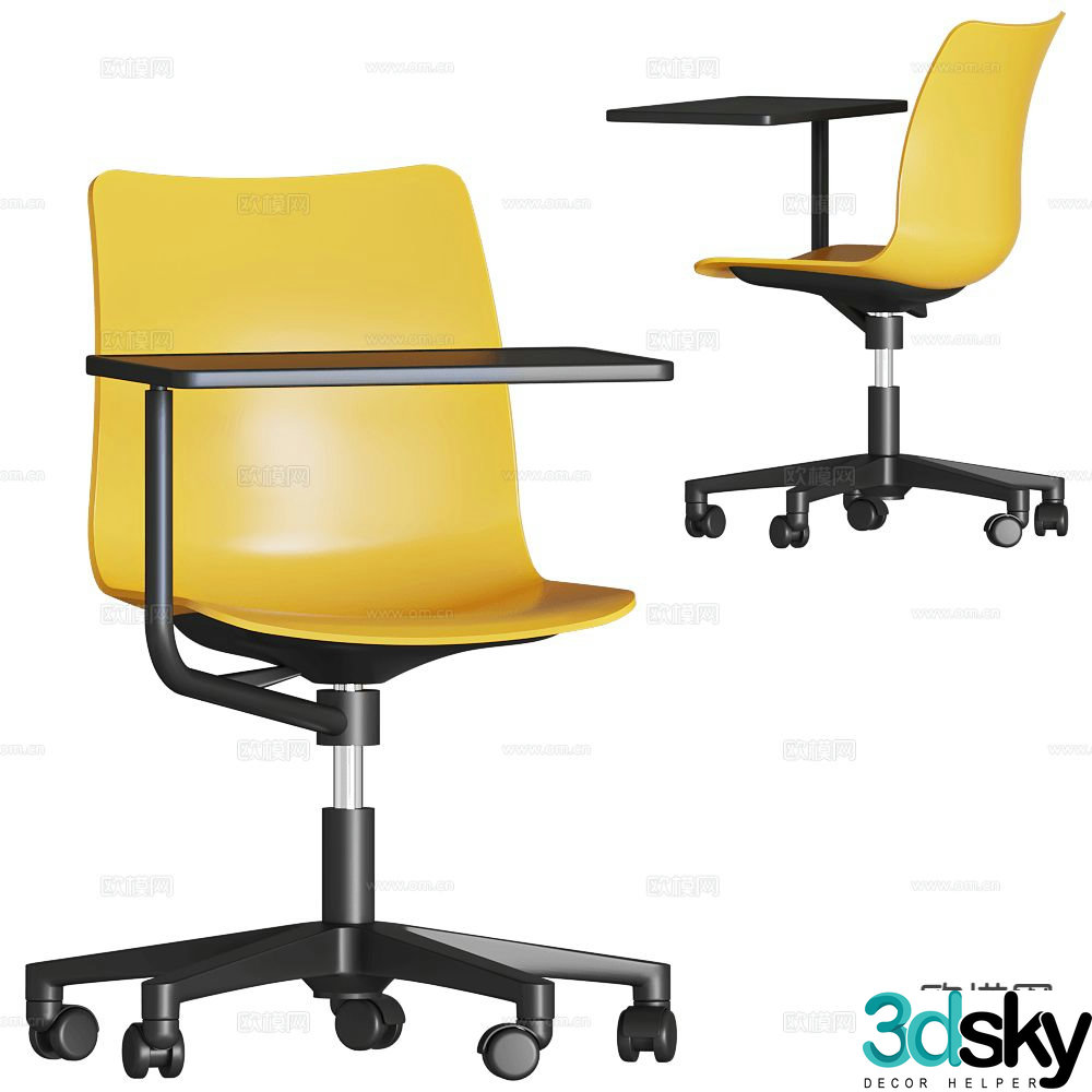 Milani office chair training chair table 3d model
