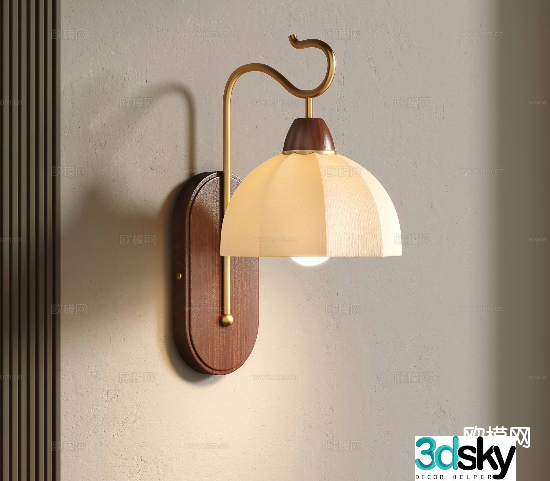 Wabi-sabi style wall lamp 3d model