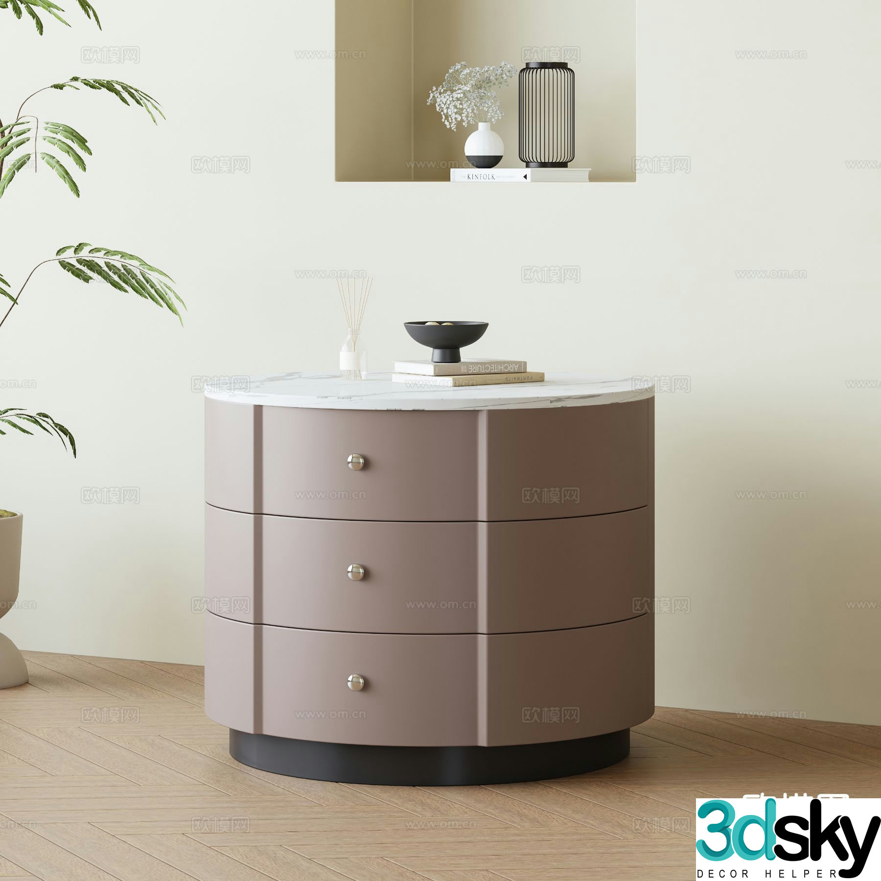 Modern bedside table 3d model